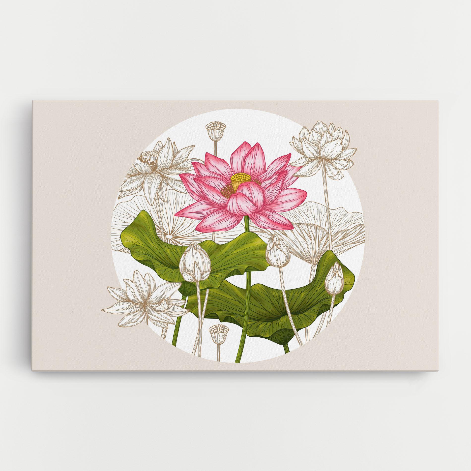 Vászonkép Pretty Lotus Art mockup 0