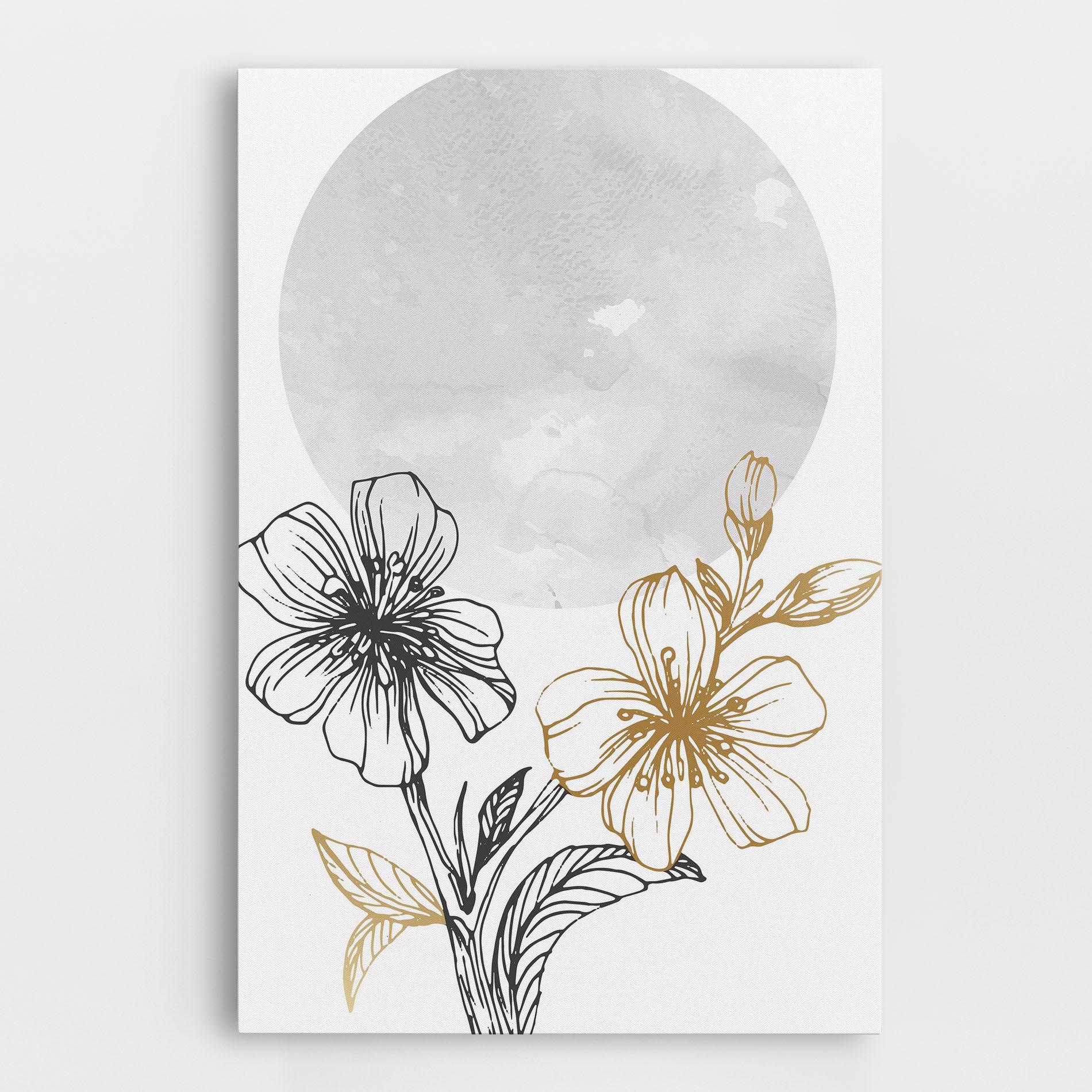 Vászonkép Grey Moon Flowers mockup 0