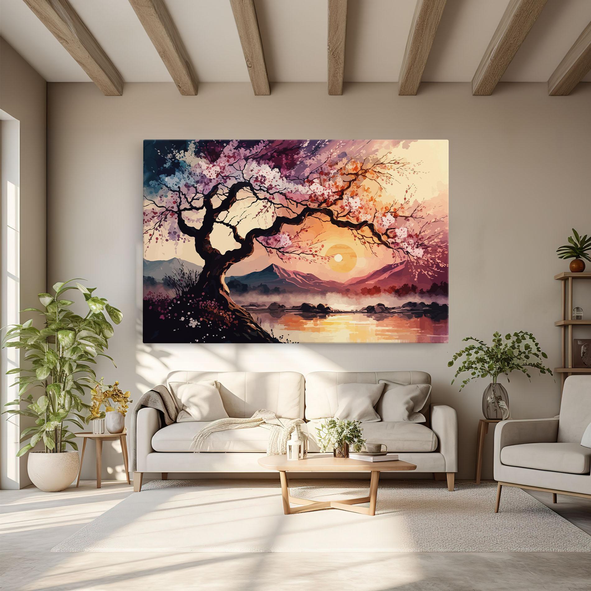 Vászonkép Pink Tree Nature mockup 6