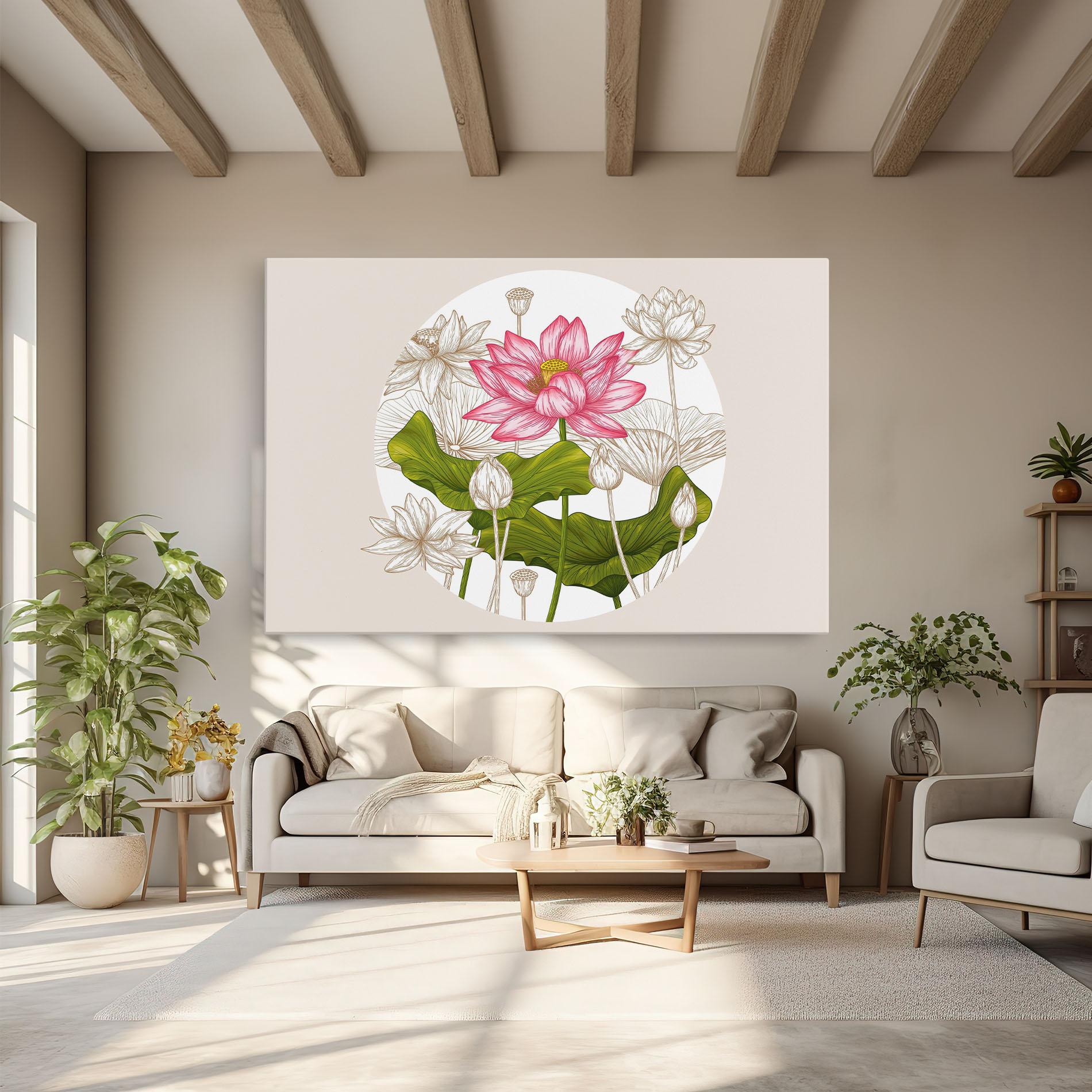 Vászonkép Pretty Lotus Art mockup 6