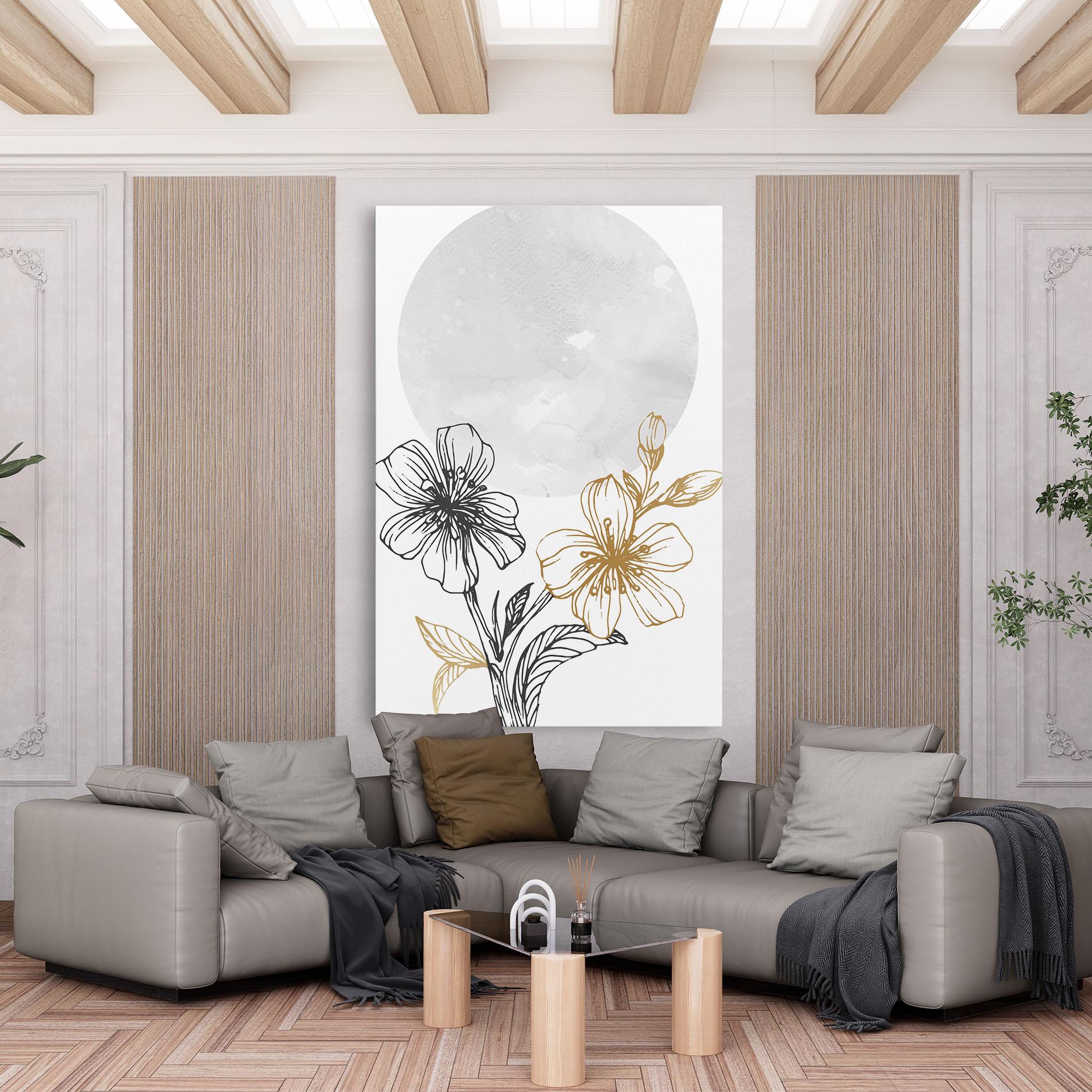 Vászonkép Grey Moon Flowers mockup 6
