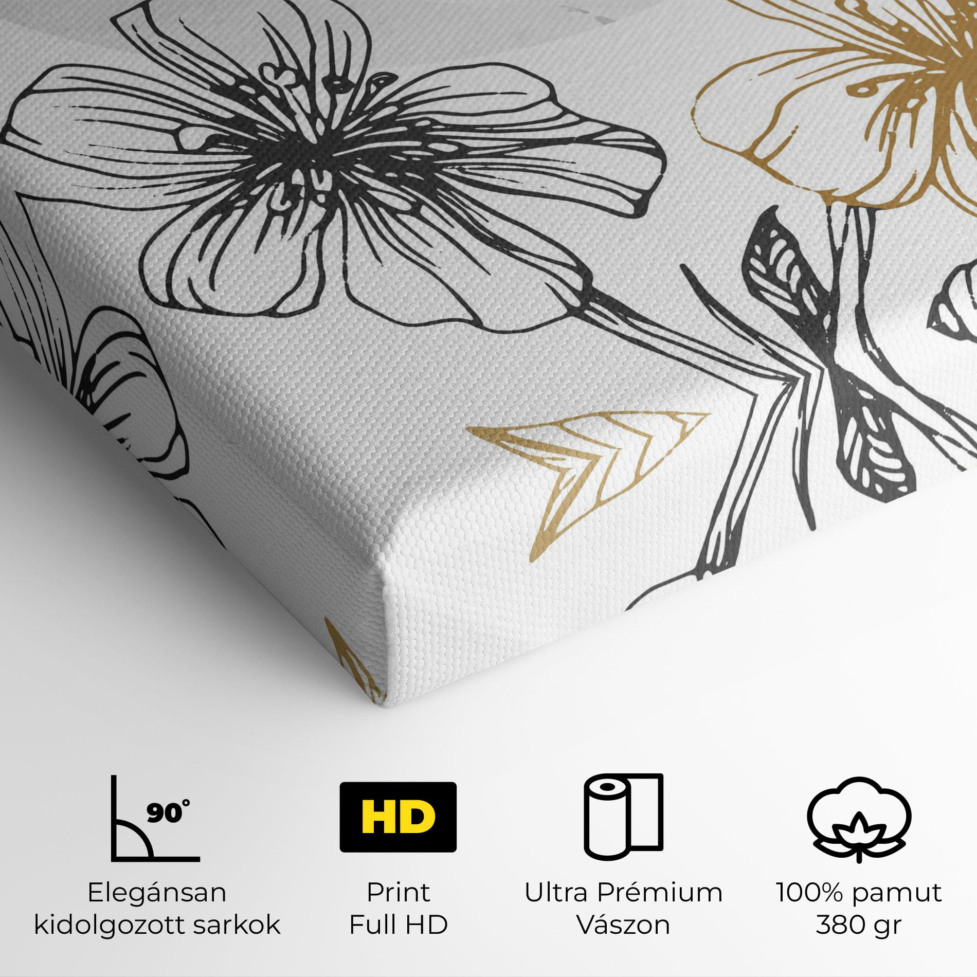Vászonkép Grey Moon Flowers mockup 4