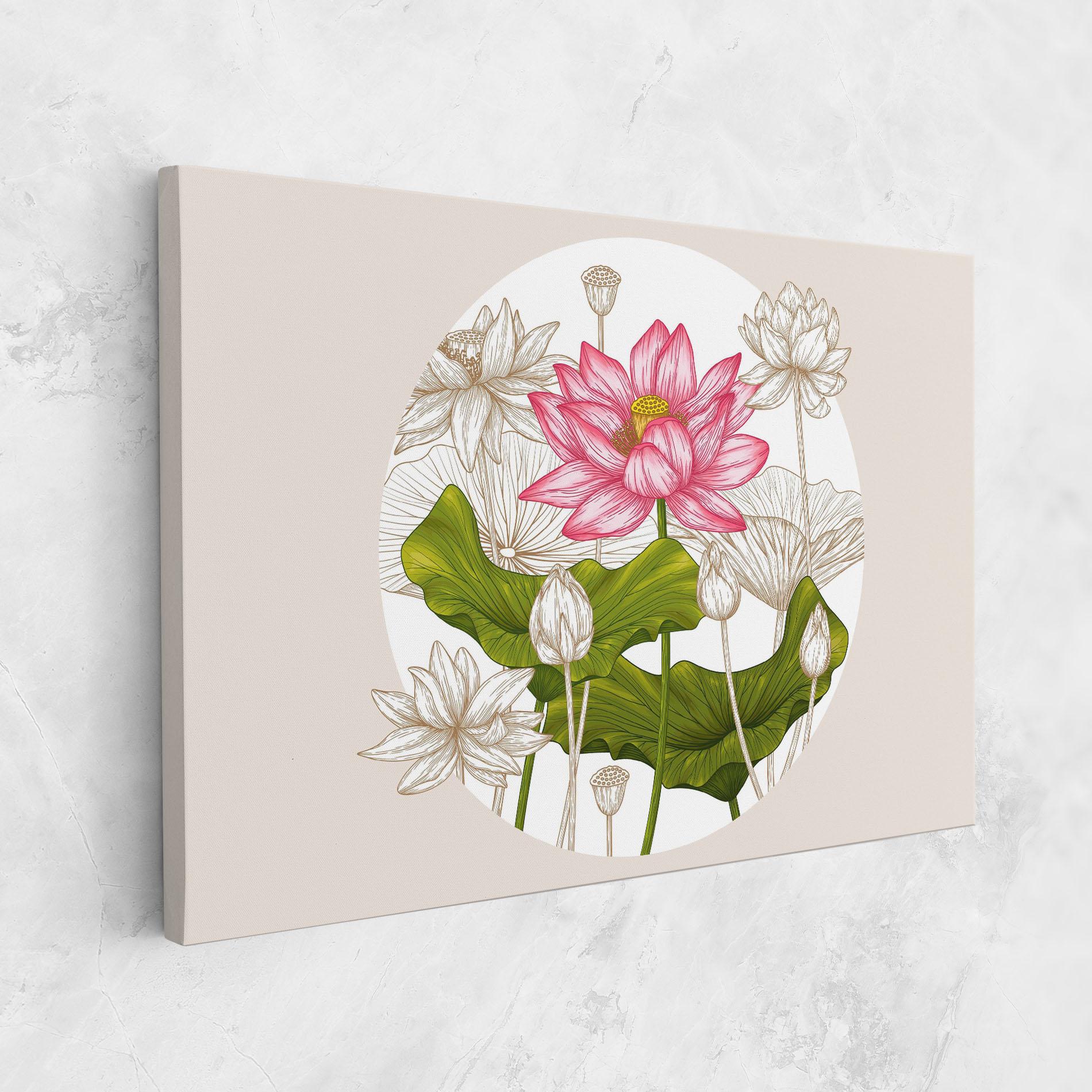 Vászonkép Pretty Lotus Art mockup 1