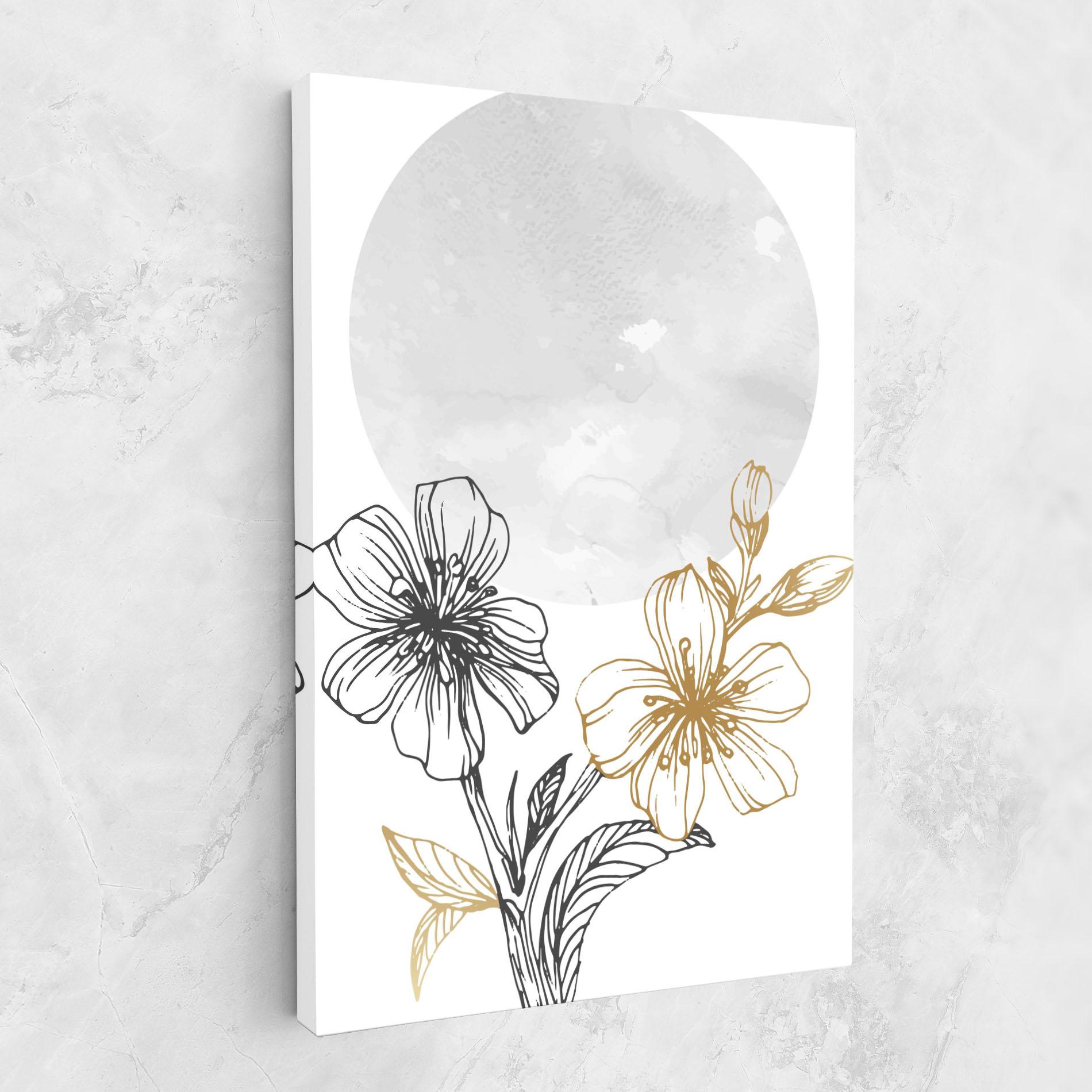Vászonkép Grey Moon Flowers mockup 1
