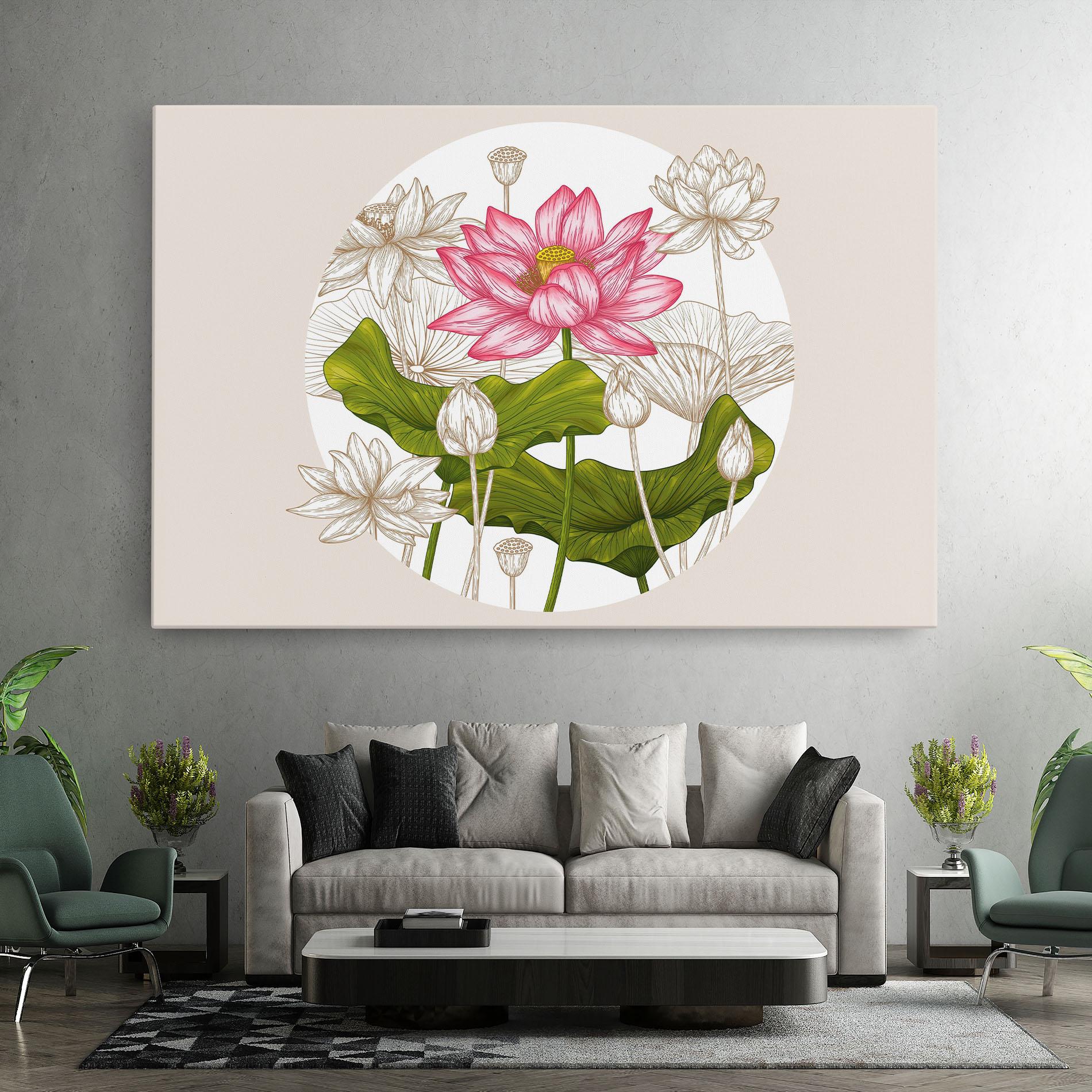 Vászonkép Pretty Lotus Art mockup 7