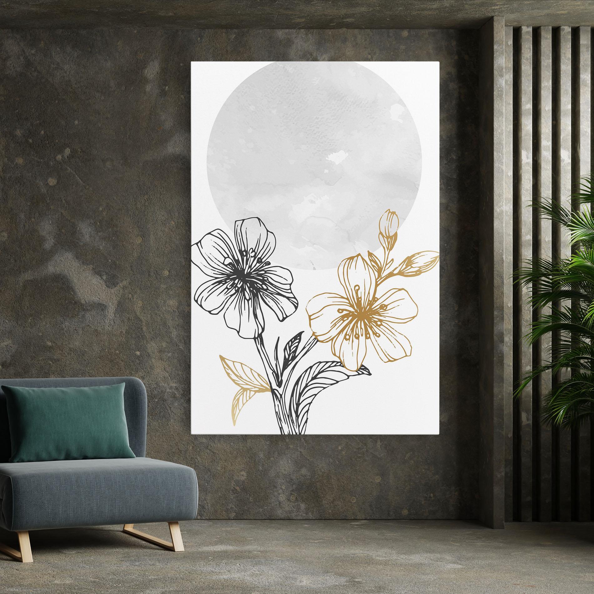 Vászonkép Grey Moon Flowers mockup 7