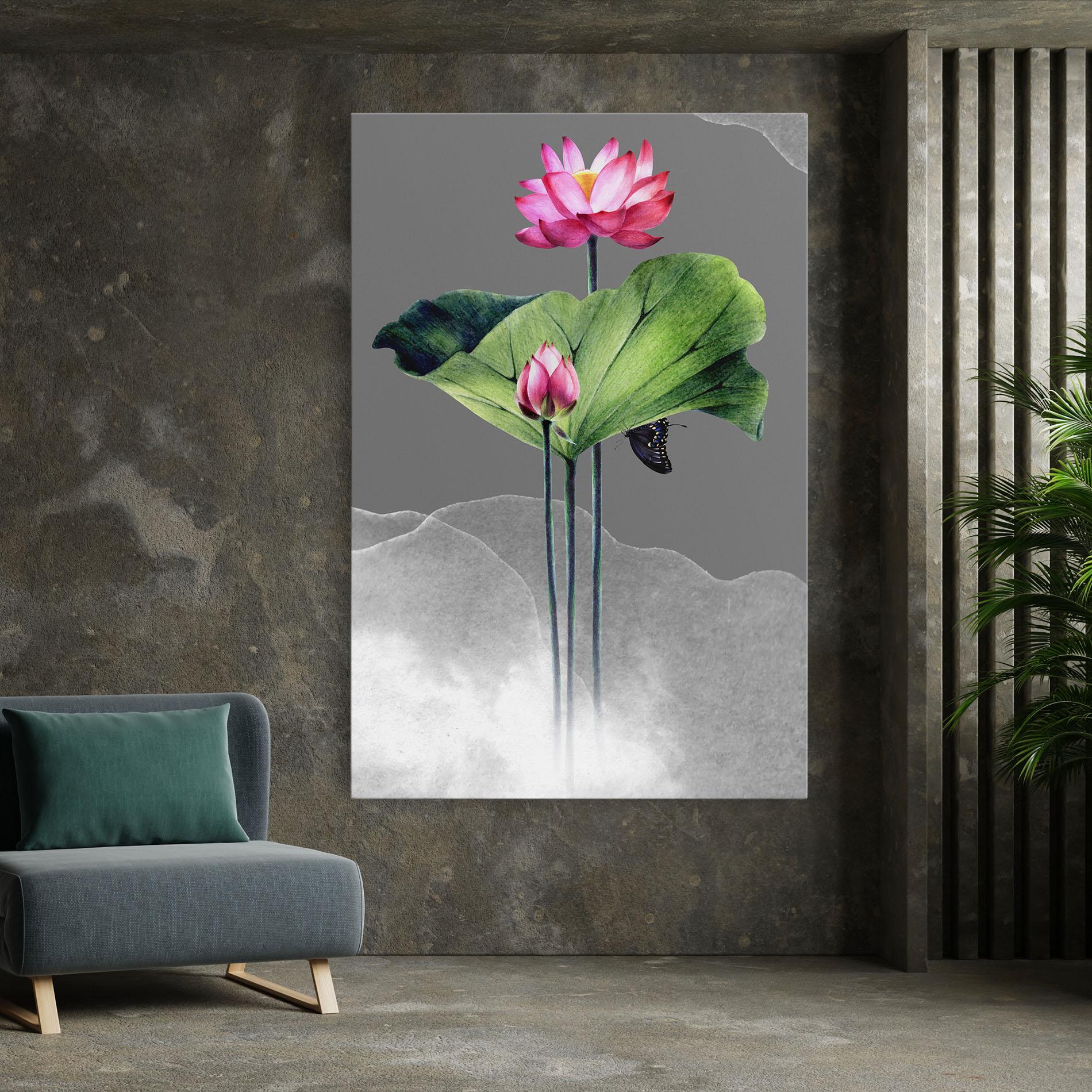 Vászonkép Pink Lotus Art mockup 7
