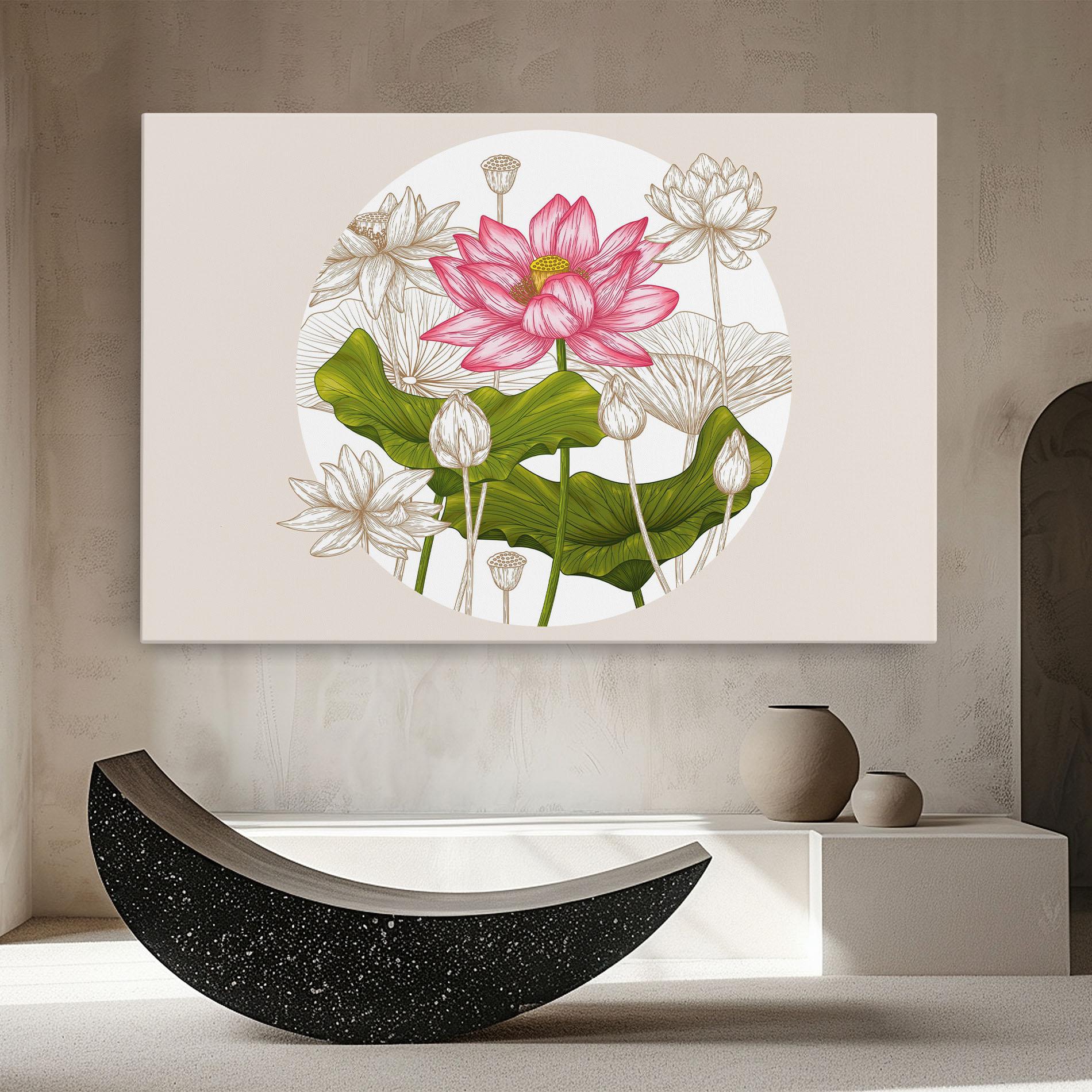 Vászonkép Pretty Lotus Art mockup 8