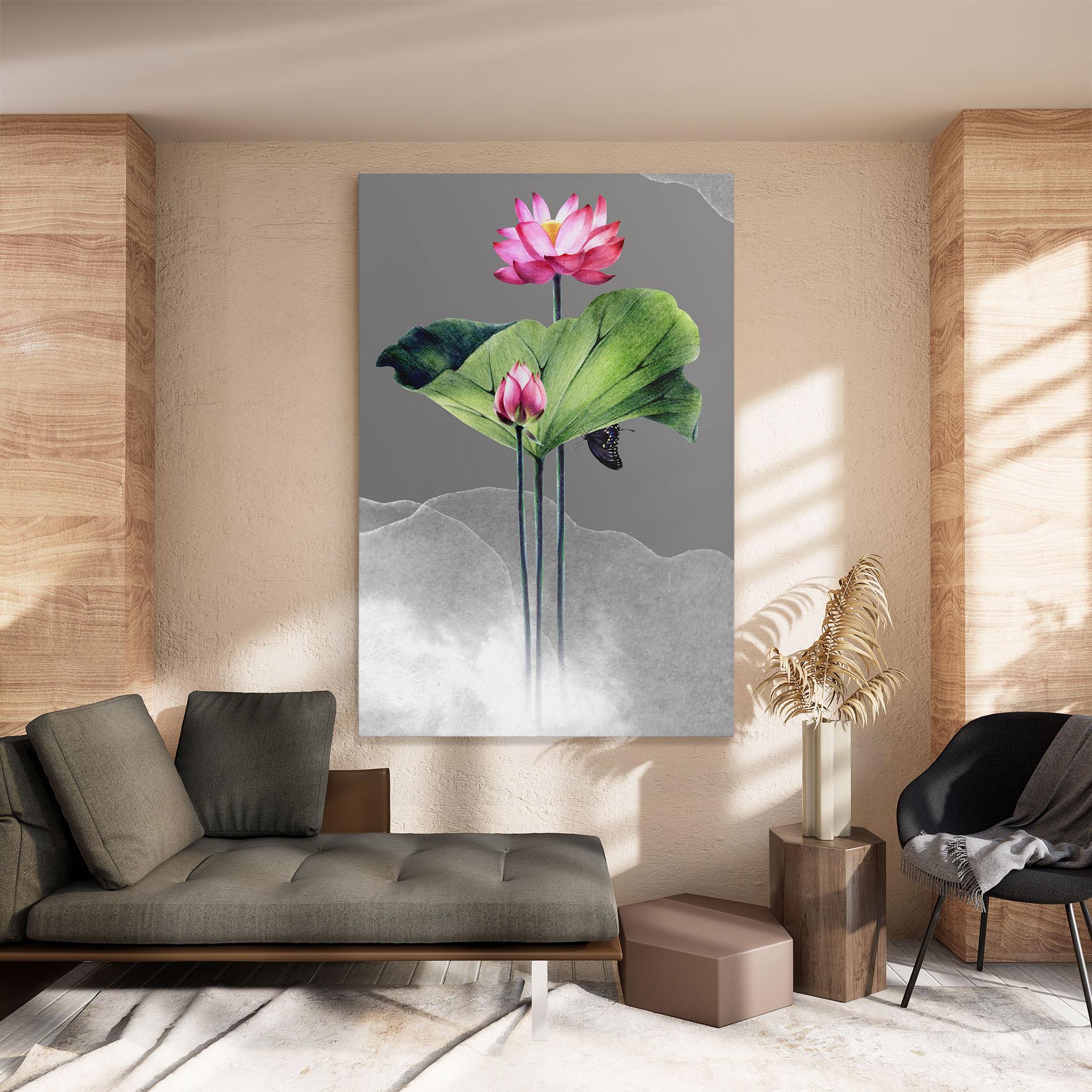 Vászonkép Pink Lotus Art mockup 8