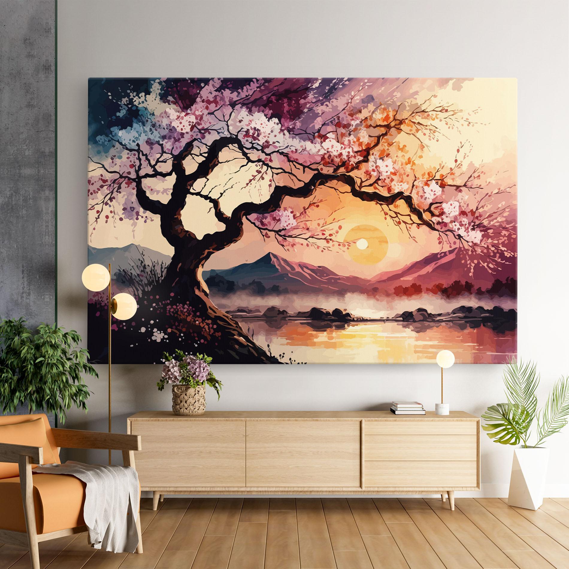 Vászonkép Pink Tree Nature mockup 9