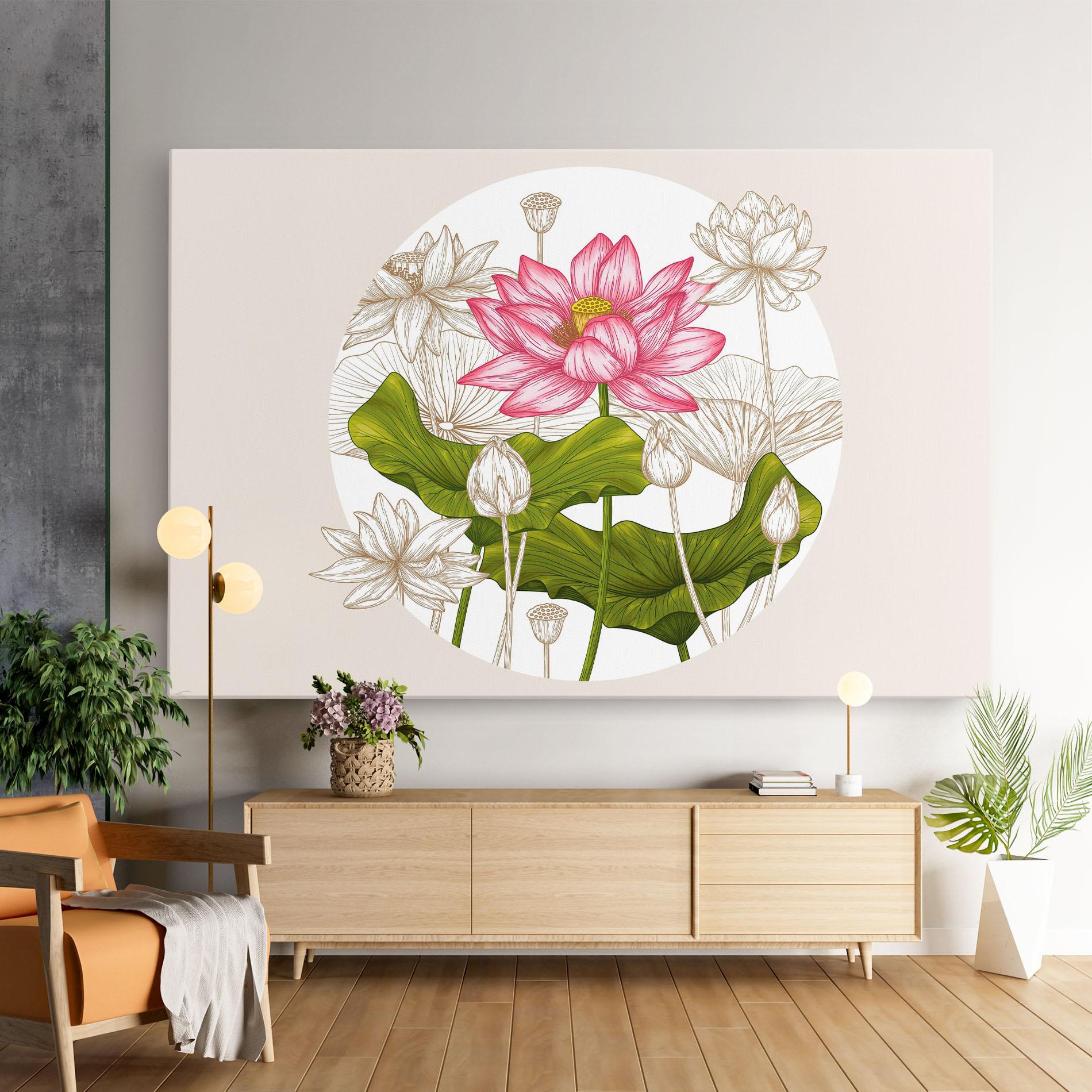 Vászonkép Pretty Lotus Art mockup 9