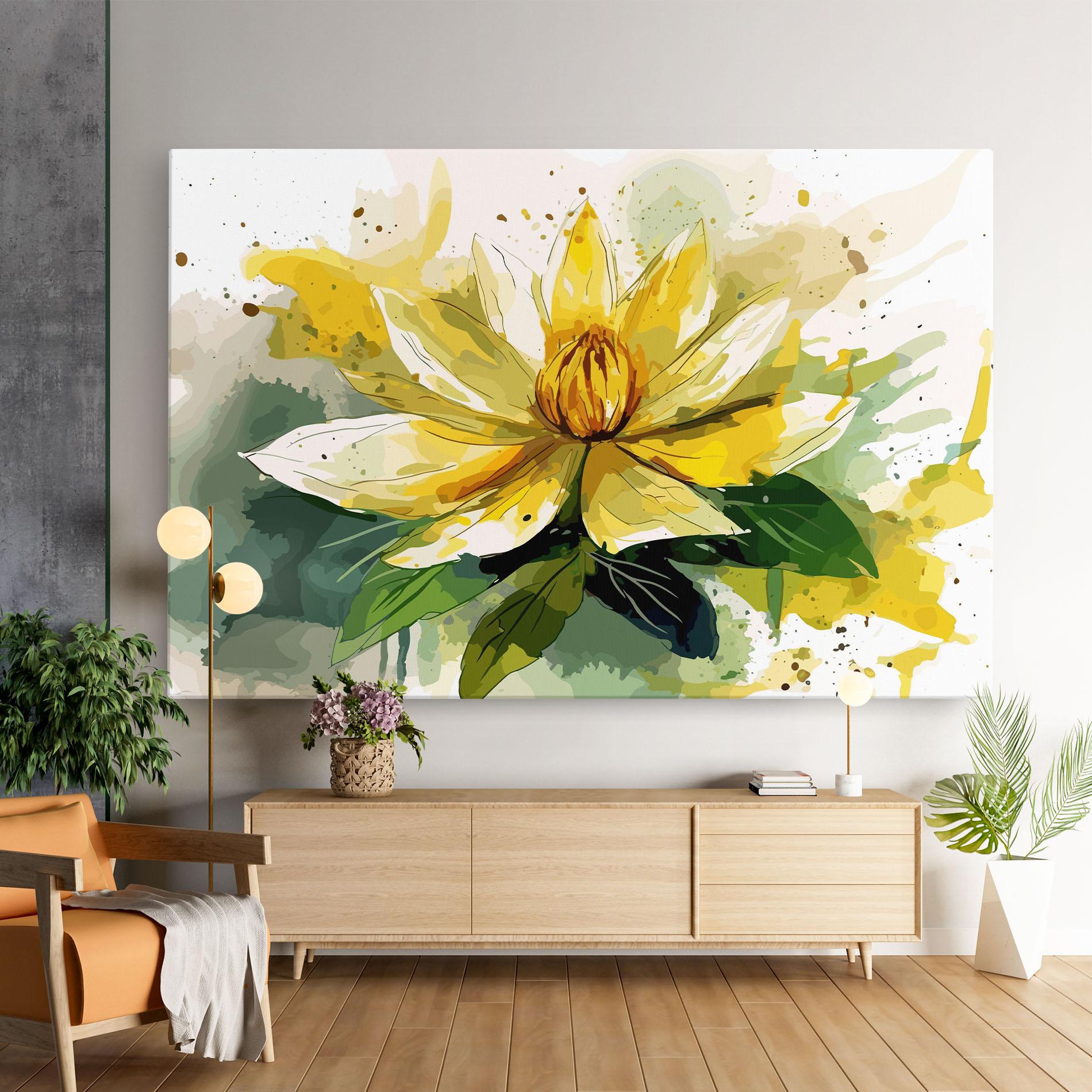 Vászonkép Yellow Flower Nature mockup 9