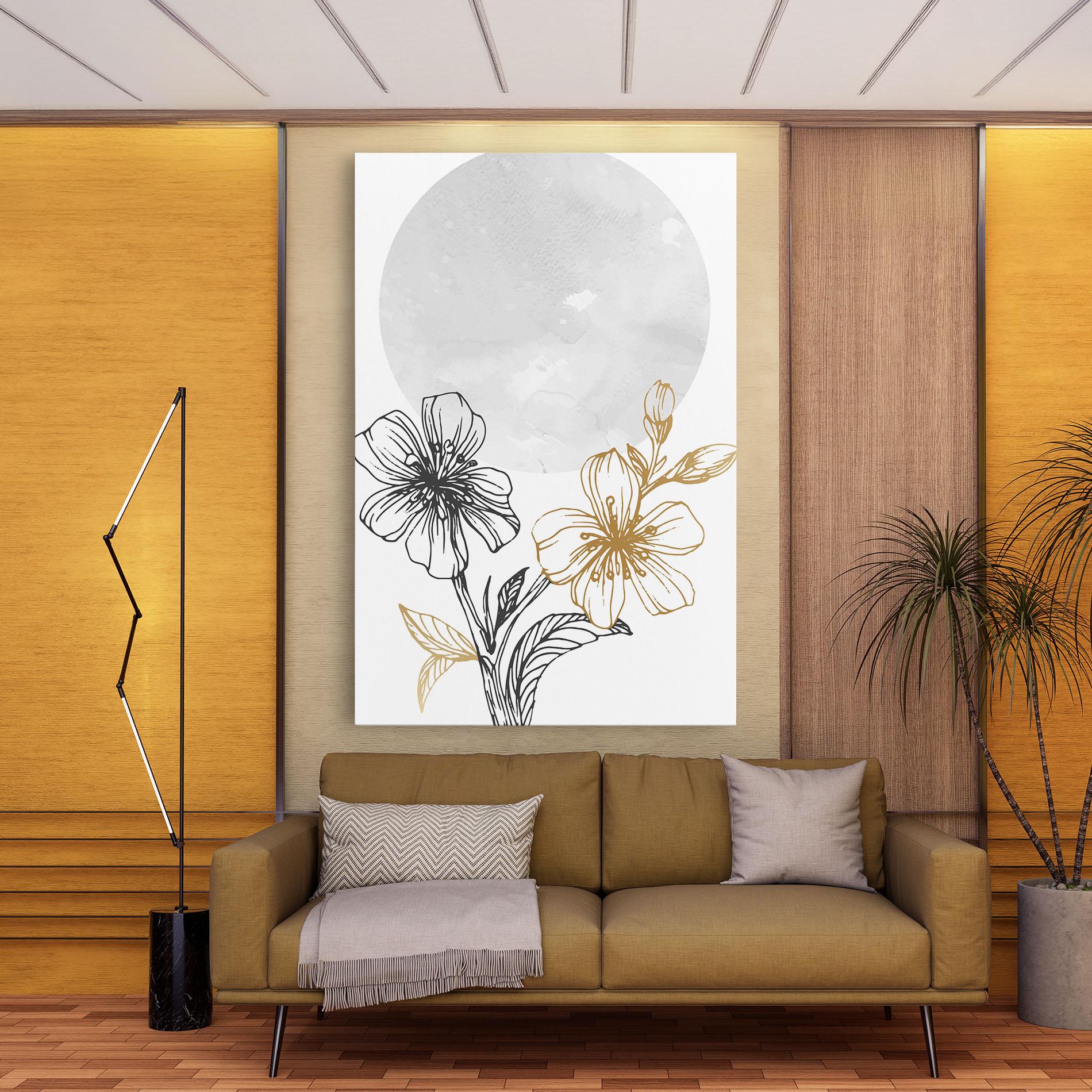 Vászonkép Grey Moon Flowers mockup 9
