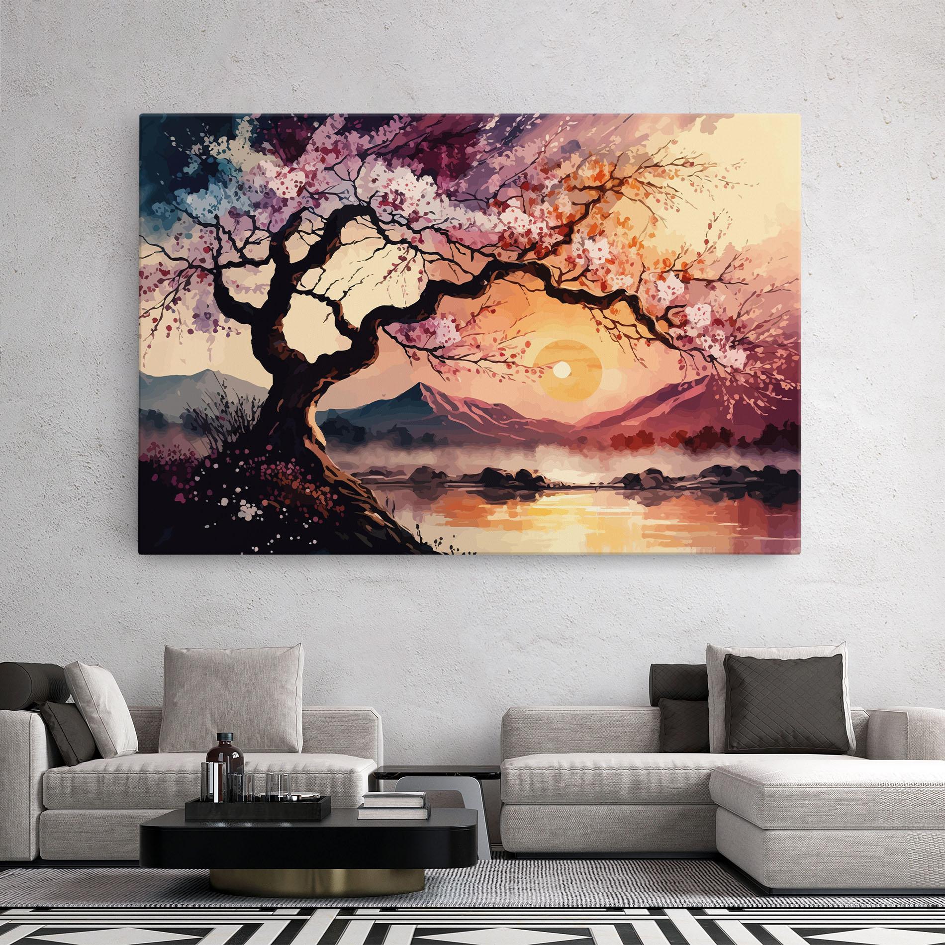 Vászonkép Pink Tree Nature mockup 2