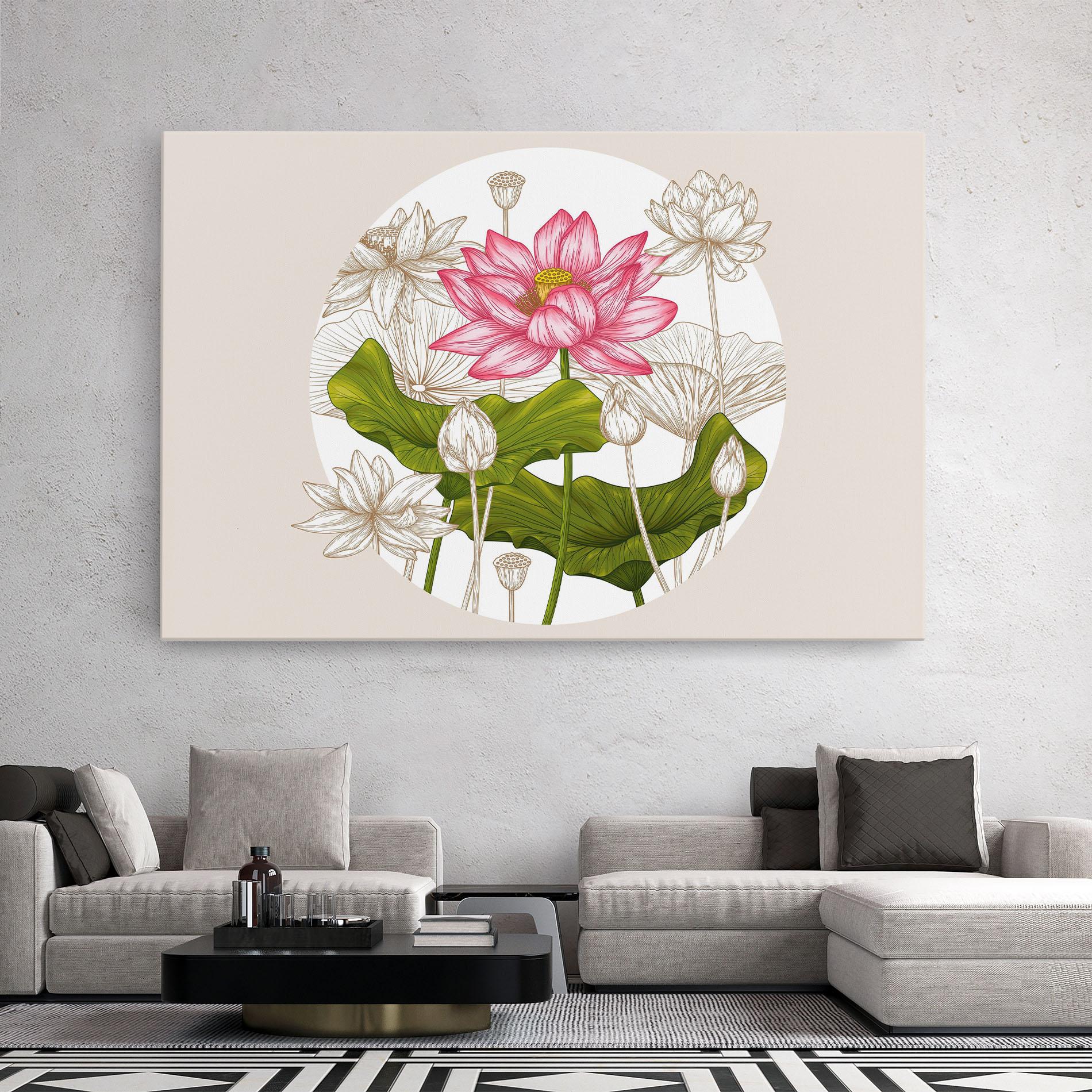 Vászonkép Pretty Lotus Art mockup 2