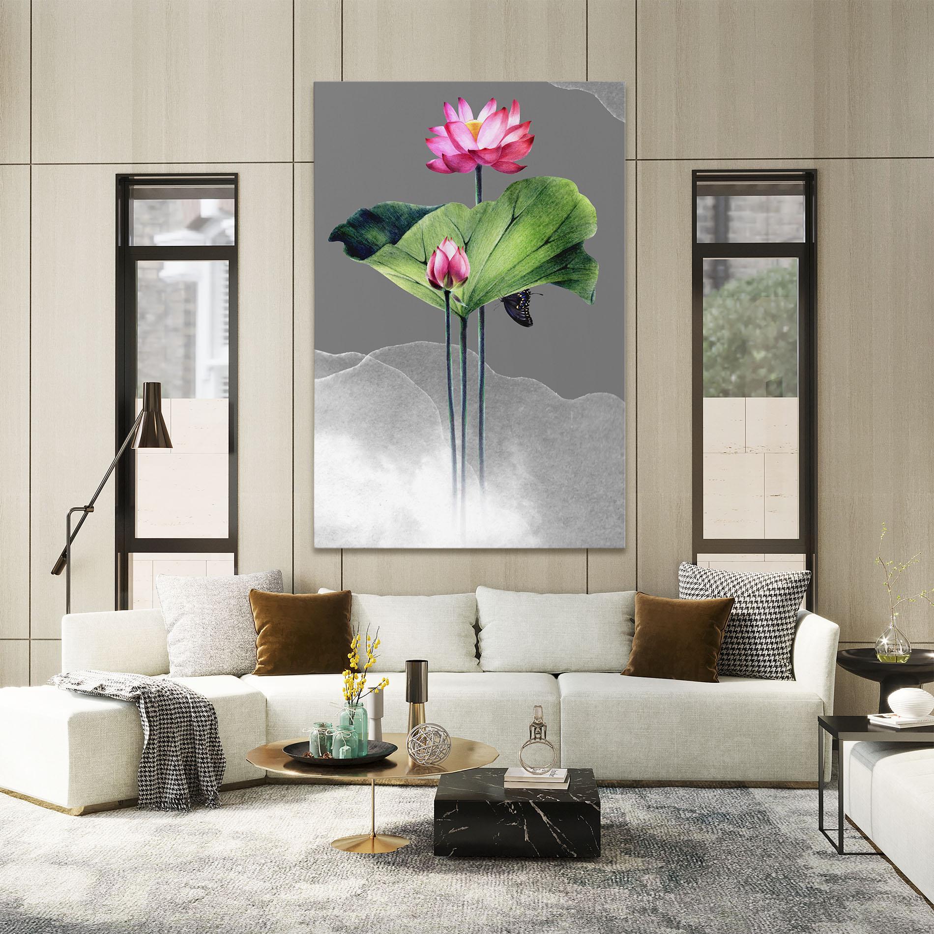 Vászonkép Pink Lotus Art mockup 2