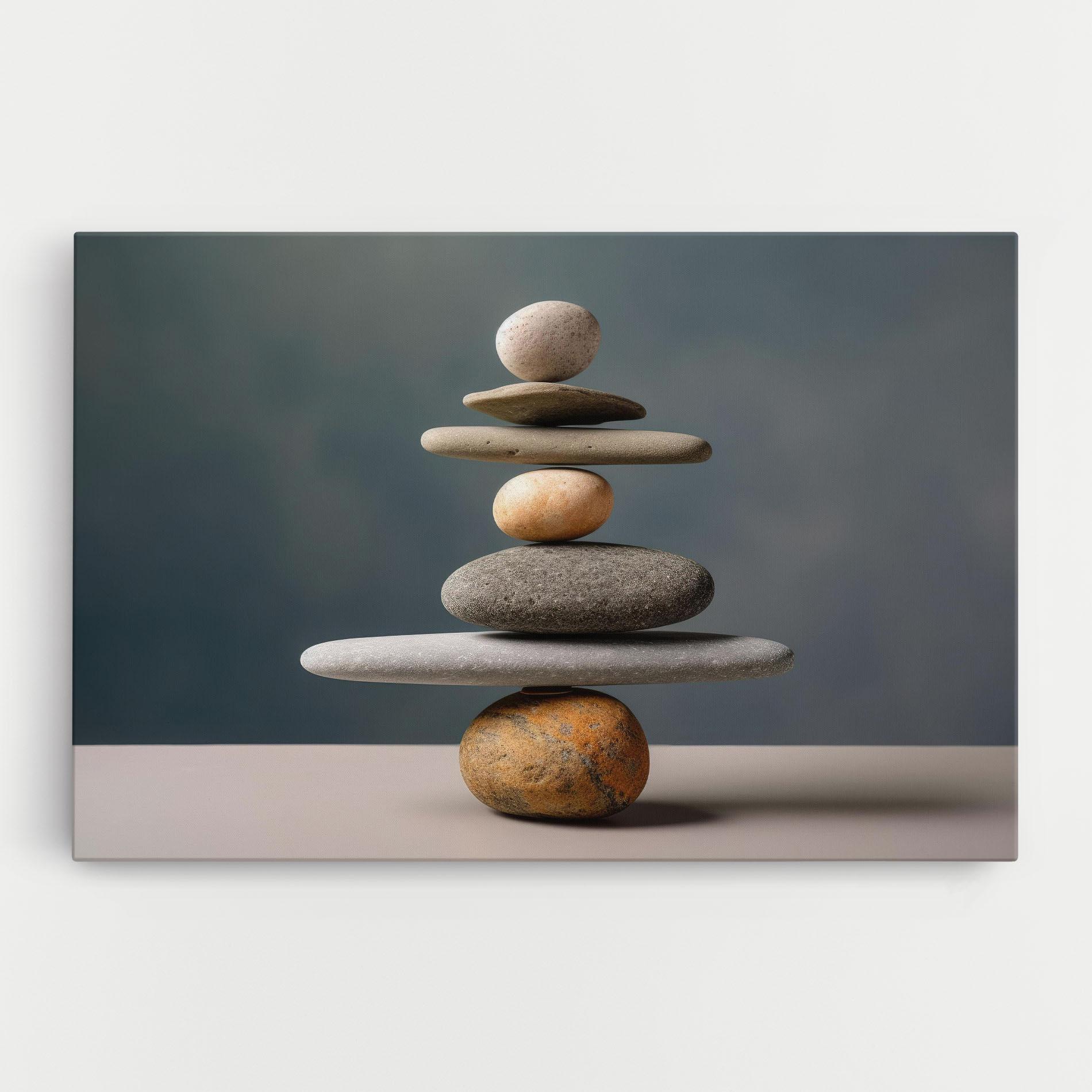 Vászonkép Balance Pebbles Pyramid mockup 0