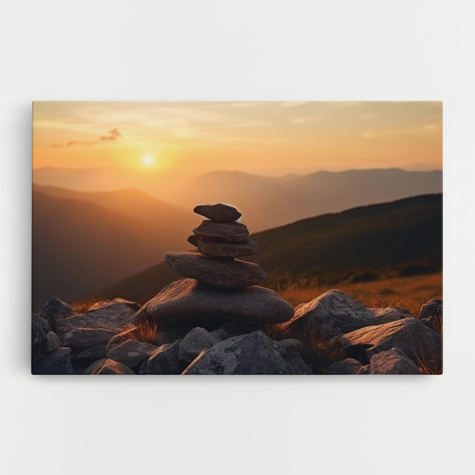 Vászonkép Nature Sunset Stones mockup 0