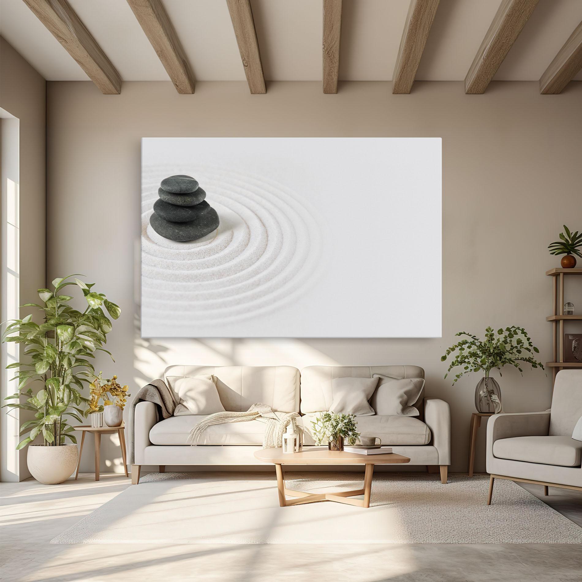 Vászonkép Black Stones Sand mockup 6