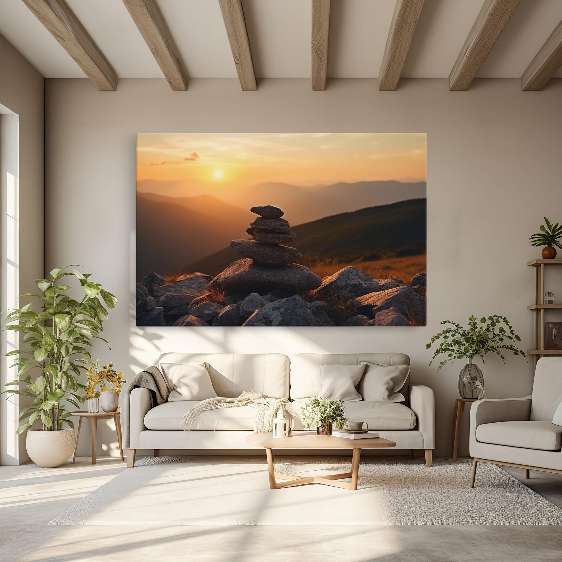 Vászonkép Nature Sunset Stones mockup 6