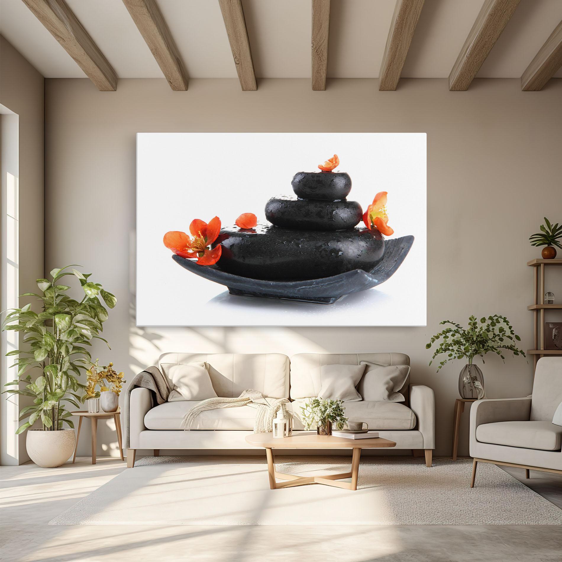 Vászonkép Spa Stones Flowers mockup 6