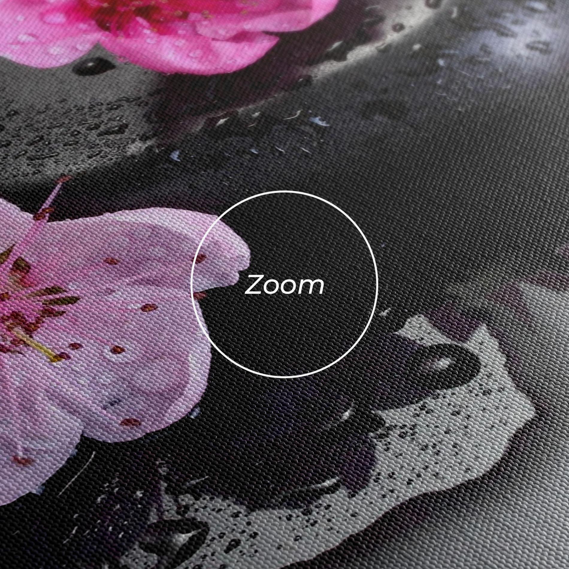 Vászonkép Pink Flowers Stones mockup 3