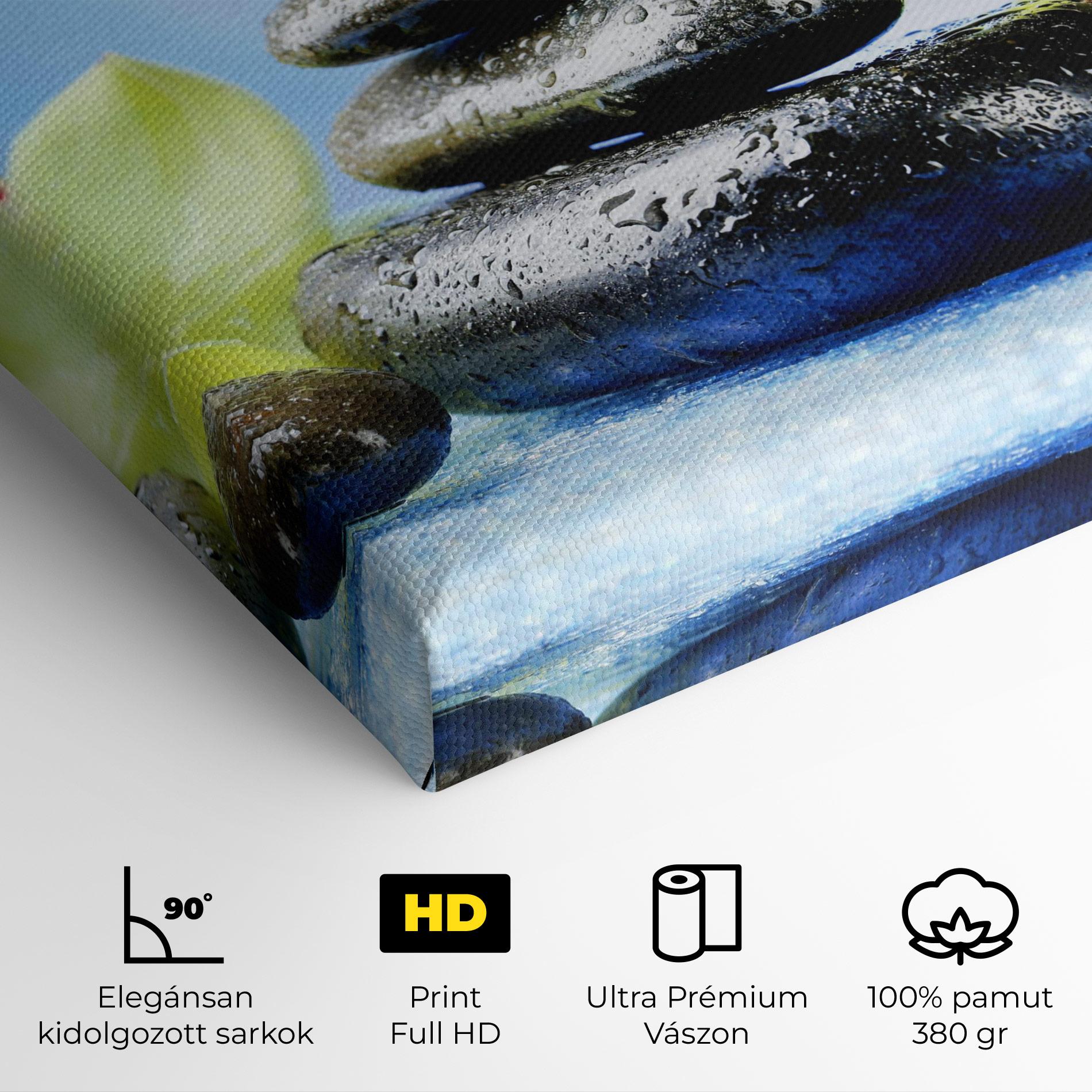 Vászonkép Blooming Orchid Stone mockup 4