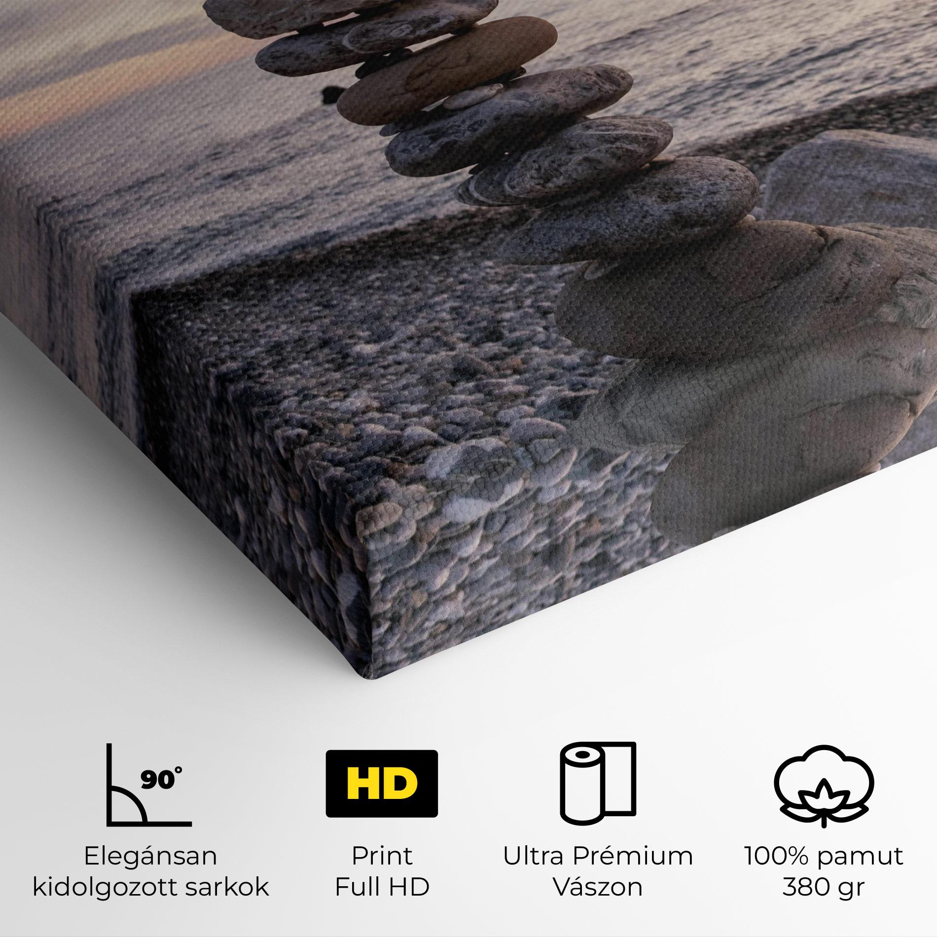 Vászonkép Pebbles Seaside mockup 4