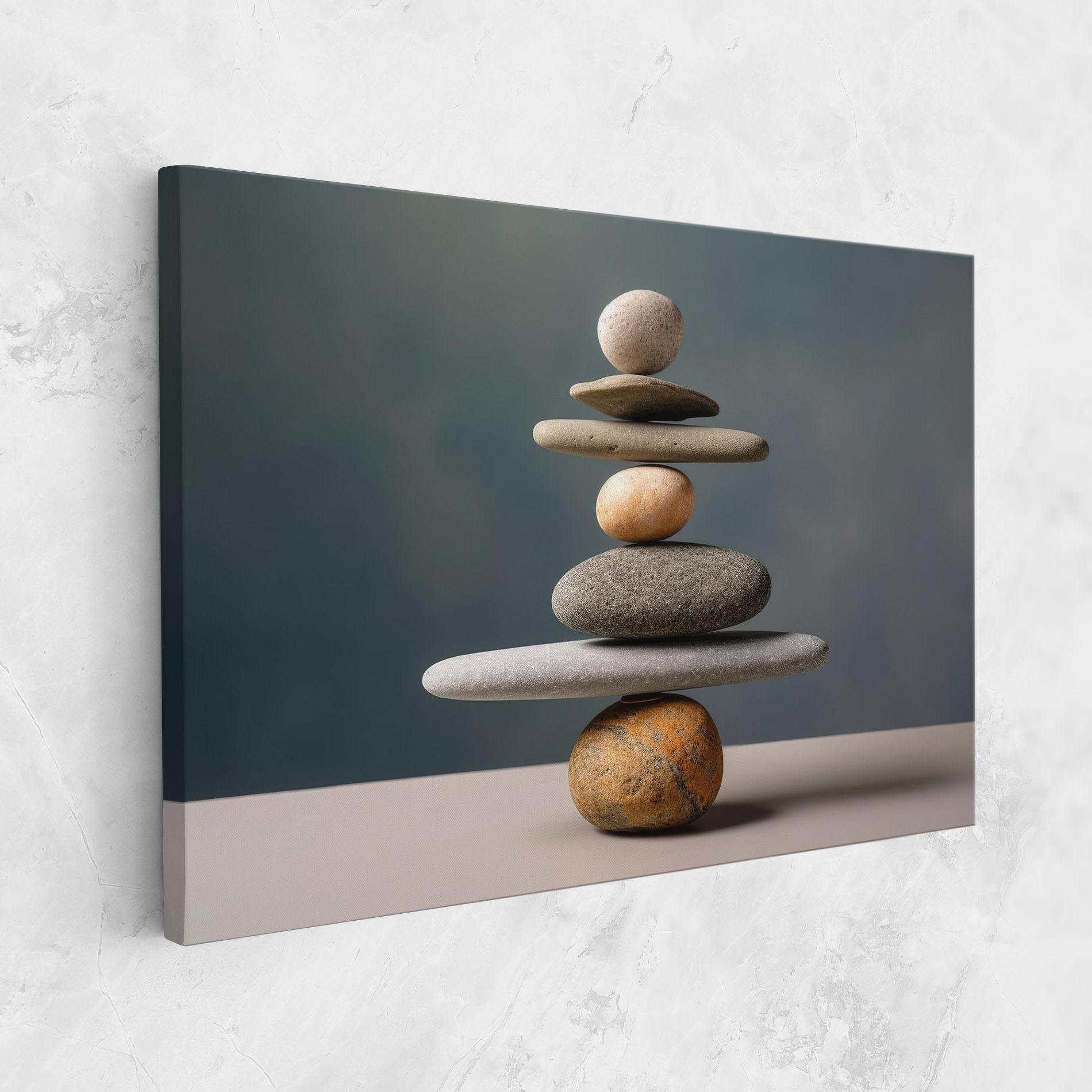 Vászonkép Balance Pebbles Pyramid mockup 1