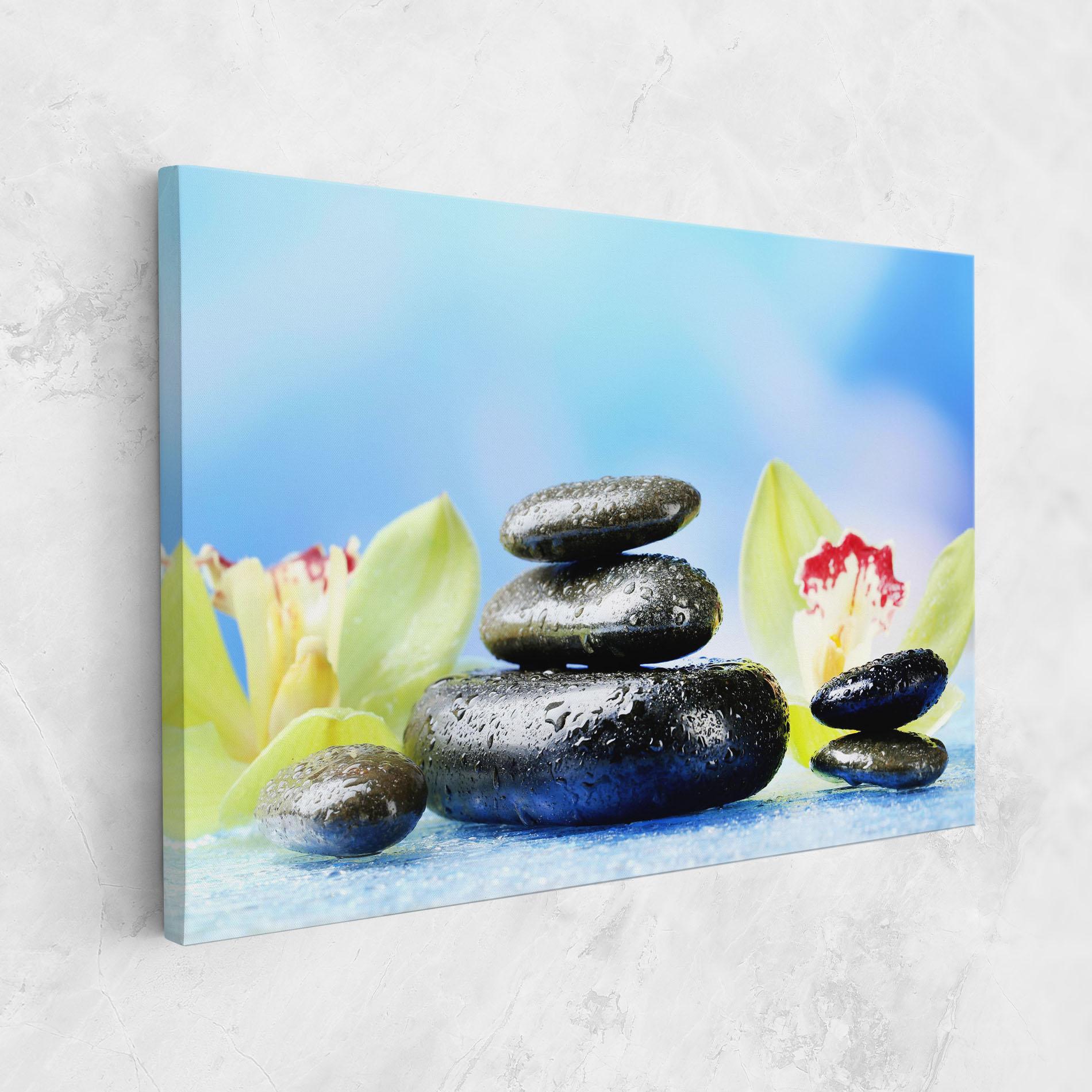 Vászonkép Blooming Orchid Stone mockup 1