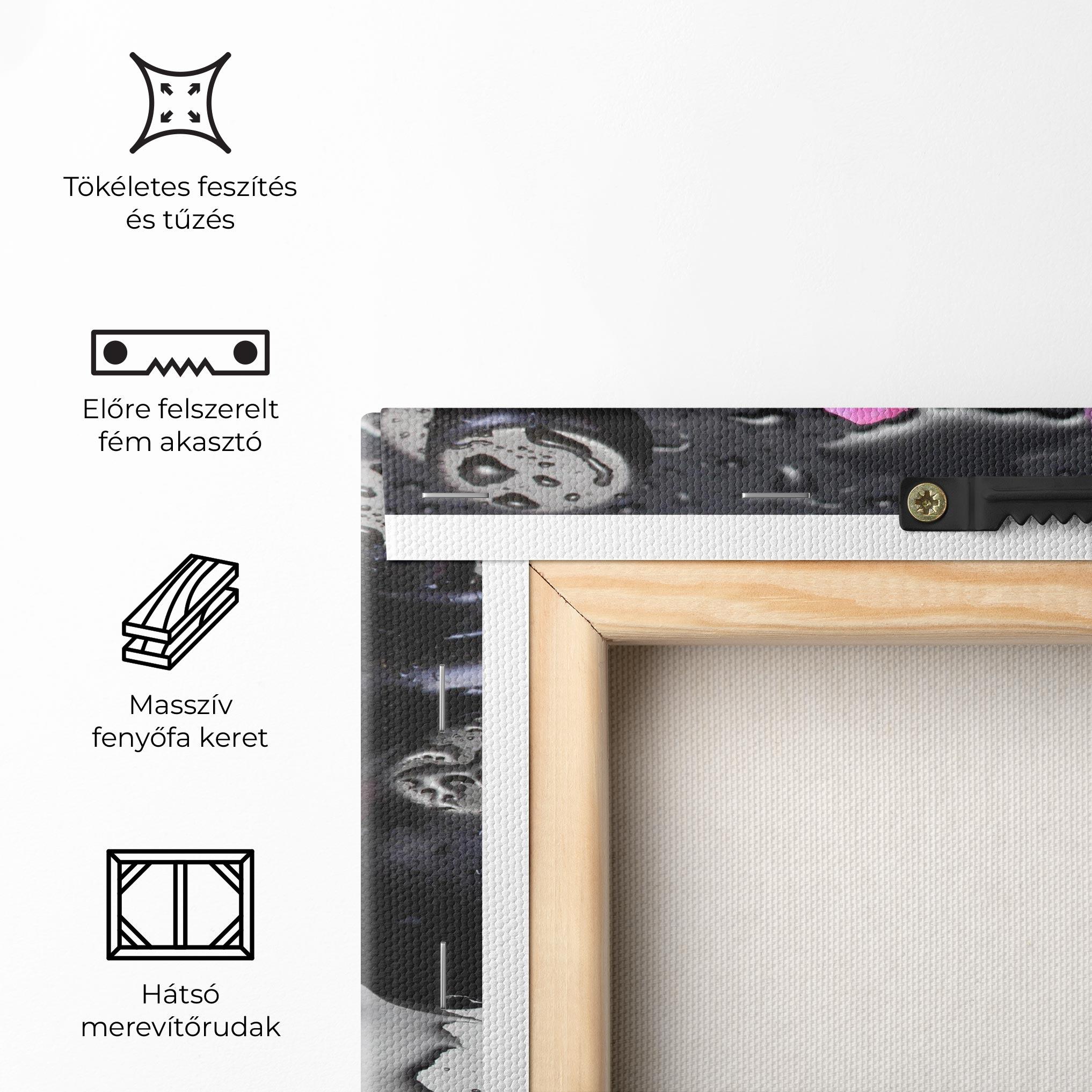 Vászonkép Pink Flowers Stones mockup 5