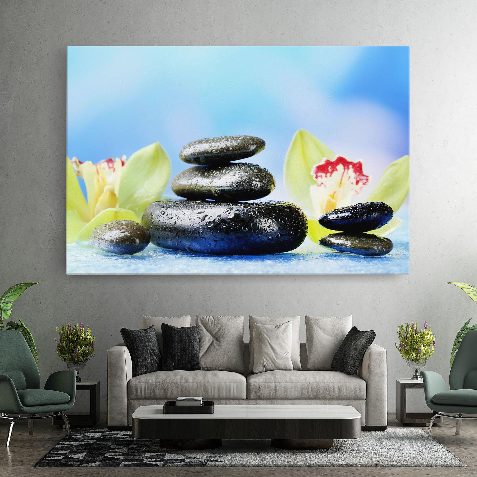 Vászonkép Blooming Orchid Stone mockup 7