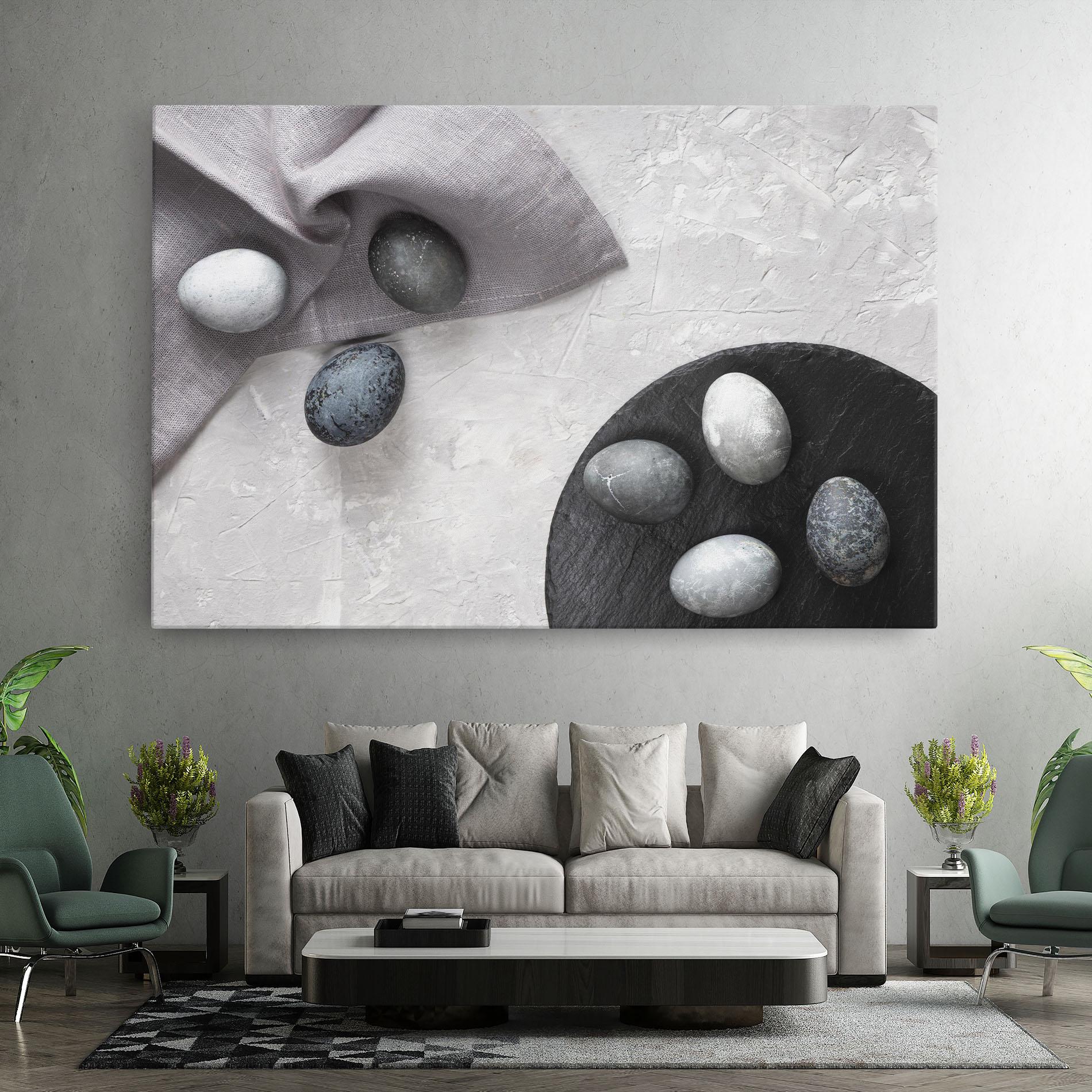 Vászonkép Eggs Stone mockup 7