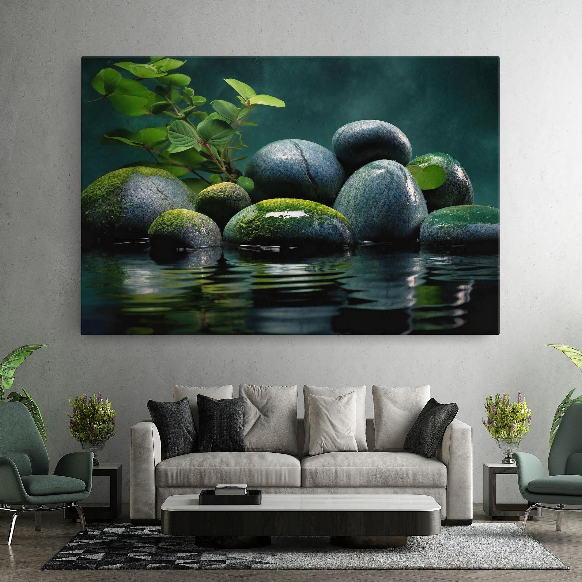 Vászonkép Green Stone Nature mockup 7