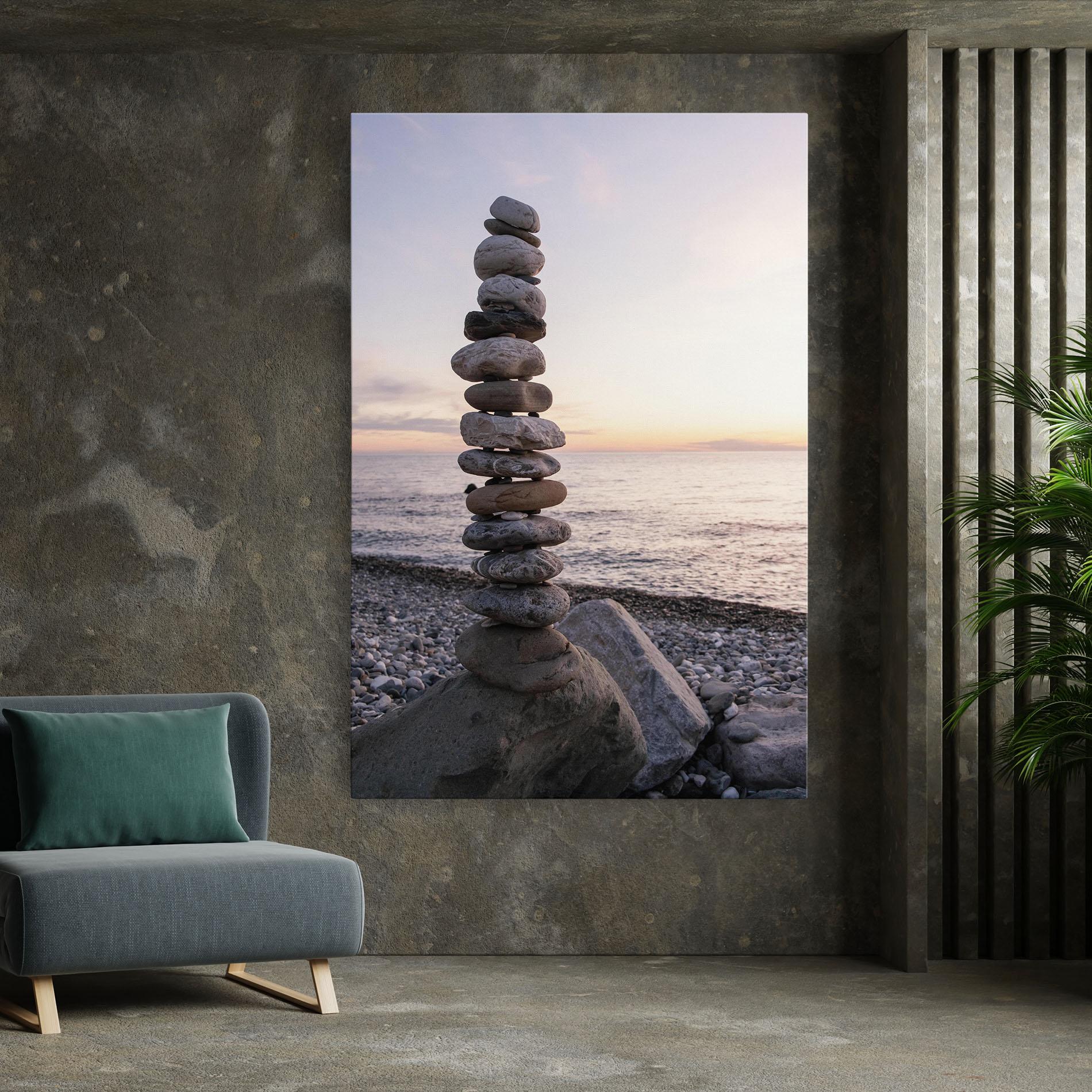 Vászonkép Pebbles Seaside mockup 7
