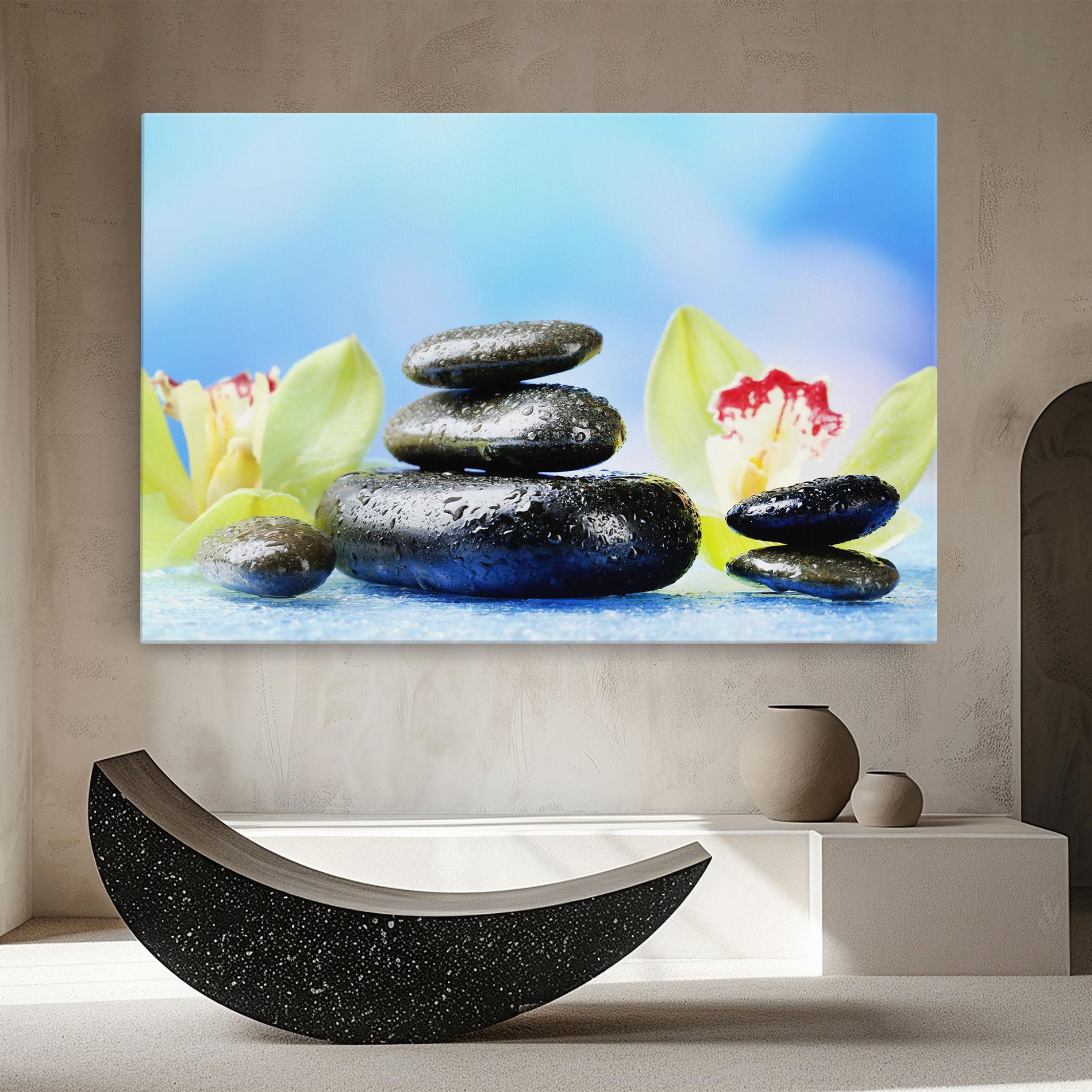 Vászonkép Blooming Orchid Stone mockup 8