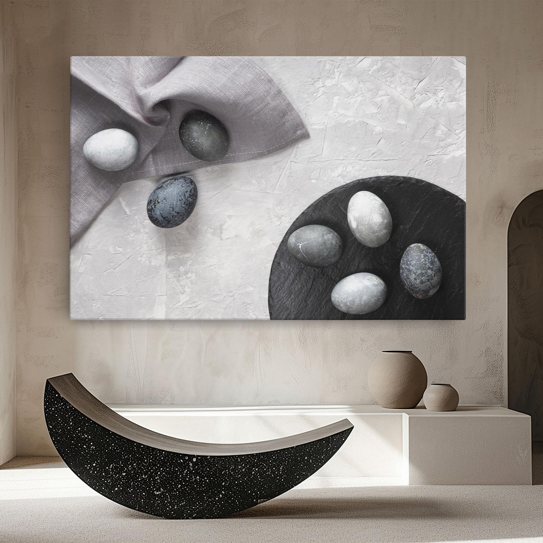 Vászonkép Eggs Stone mockup 8