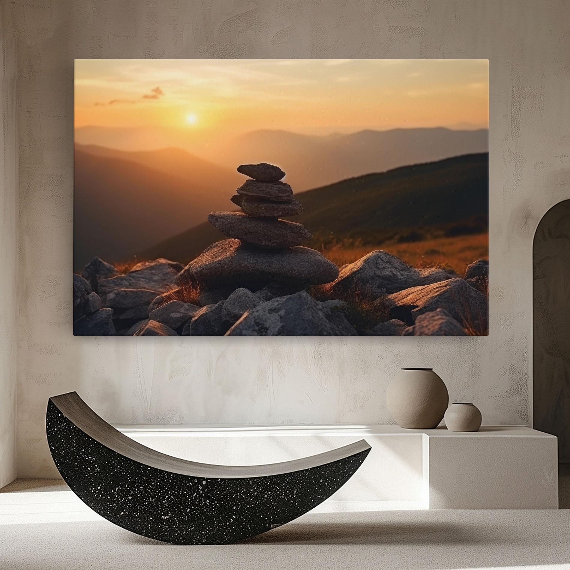 Vászonkép Nature Sunset Stones mockup 8