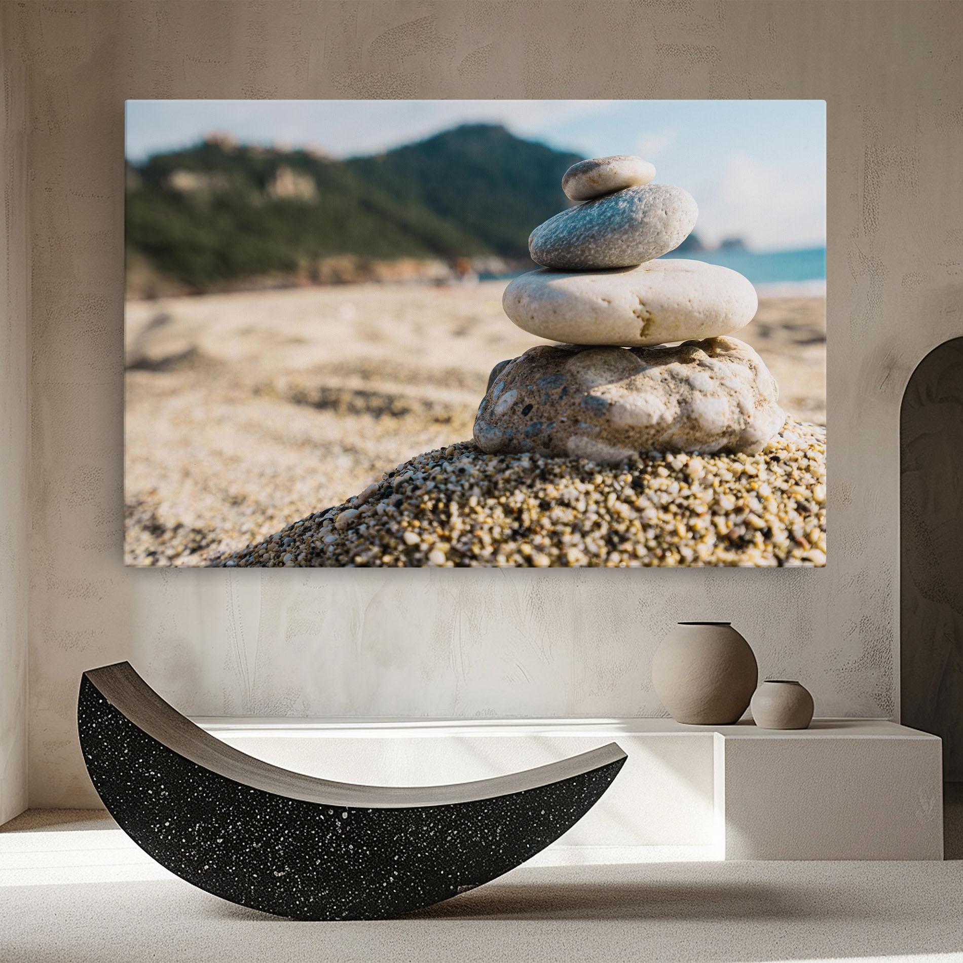 Vászonkép Pyramid Stones Beach mockup 8
