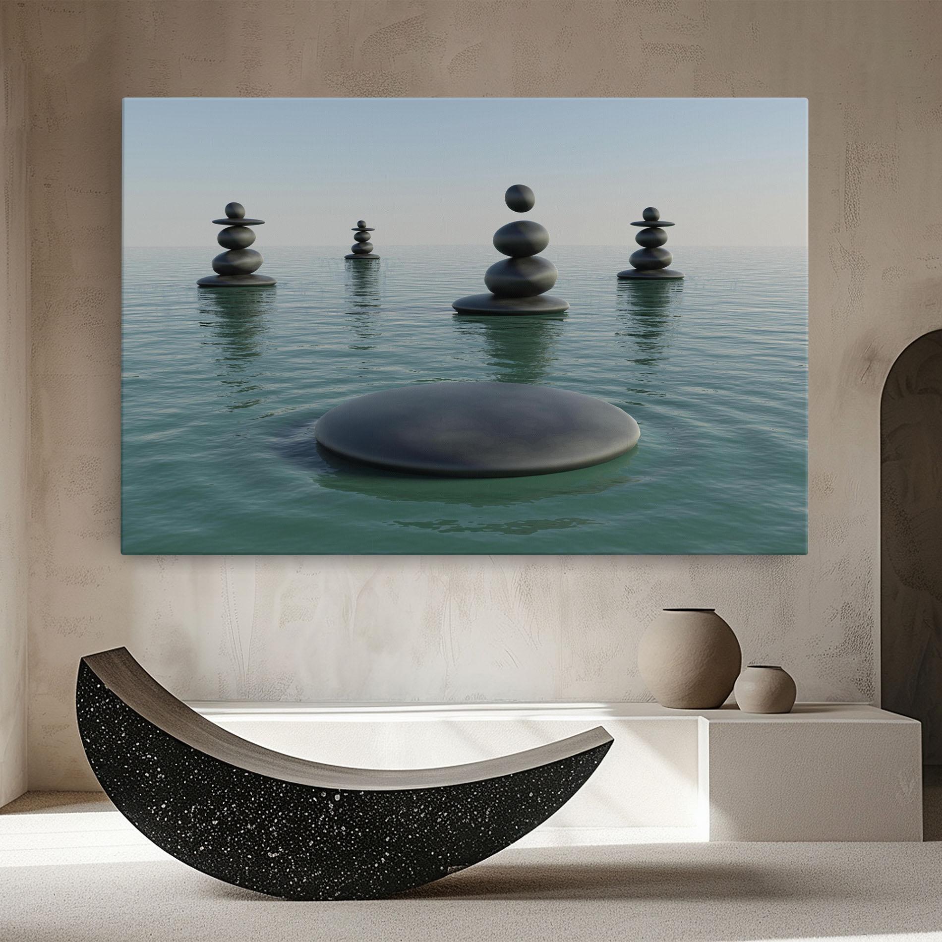 Vászonkép Zen Rock Pool mockup 8