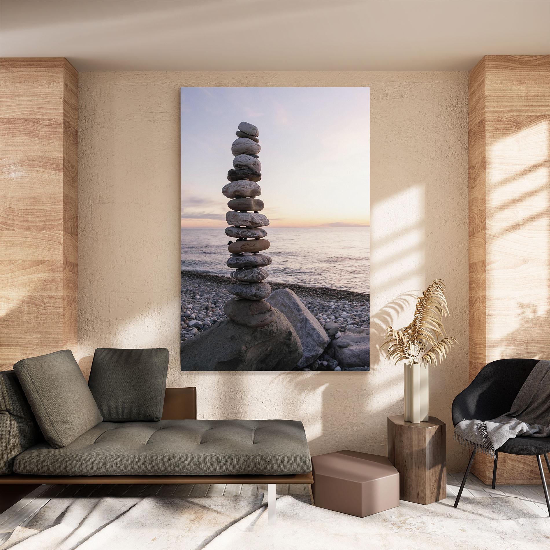 Vászonkép Pebbles Seaside mockup 8