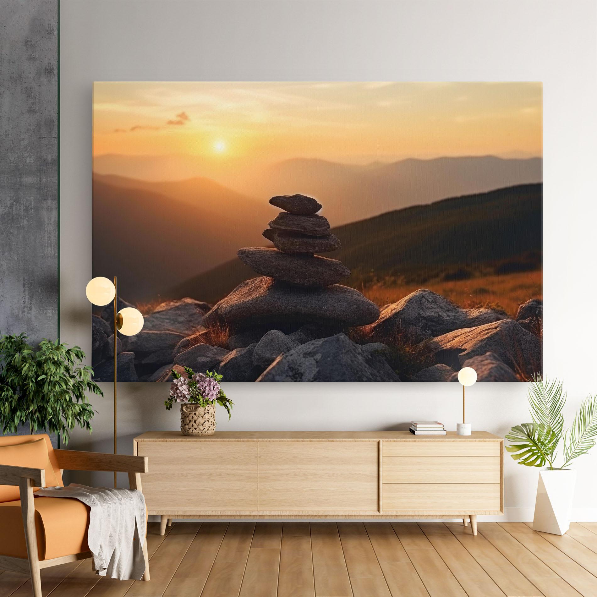 Vászonkép Nature Sunset Stones mockup 9