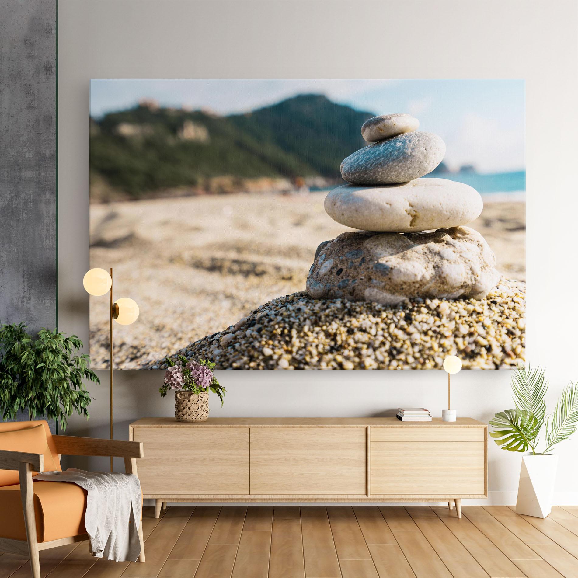 Vászonkép Pyramid Stones Beach mockup 9