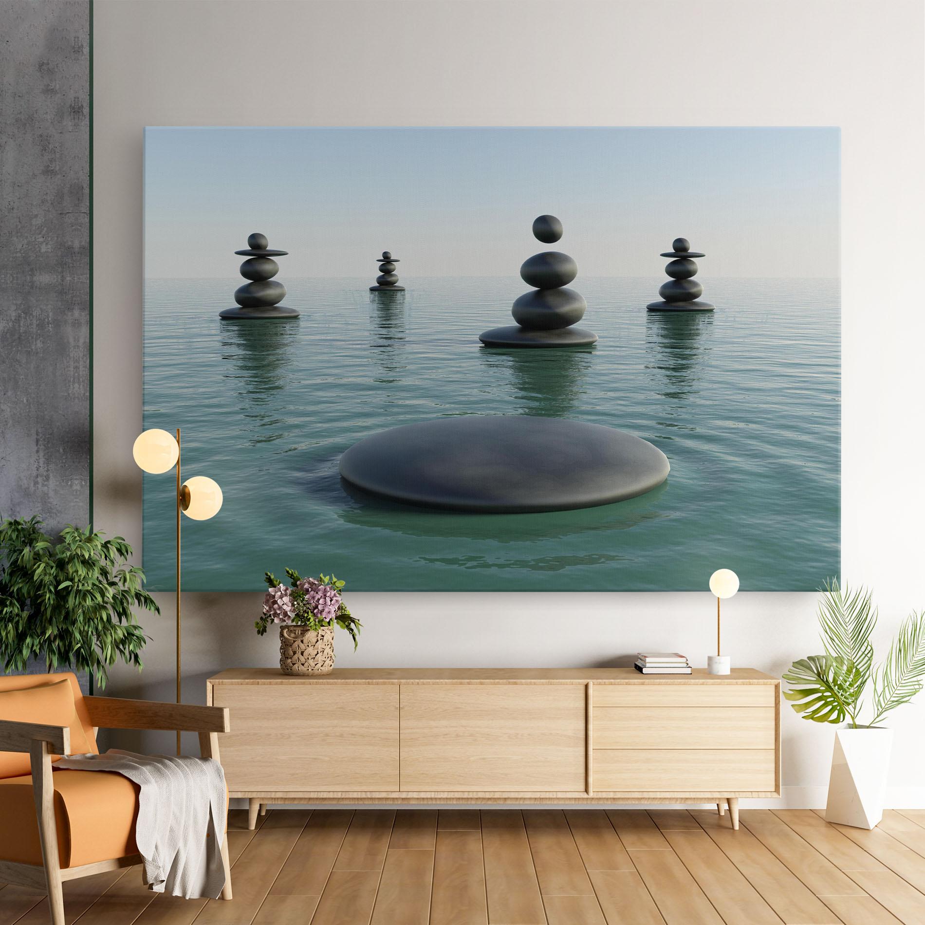 Vászonkép Zen Rock Pool mockup 9