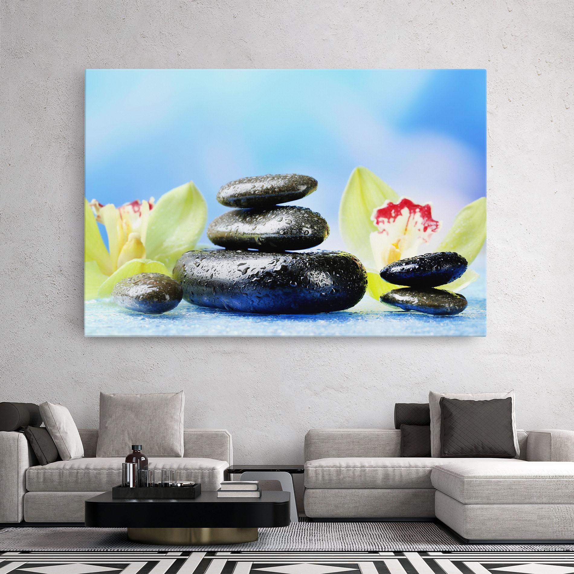 Vászonkép Blooming Orchid Stone mockup 2