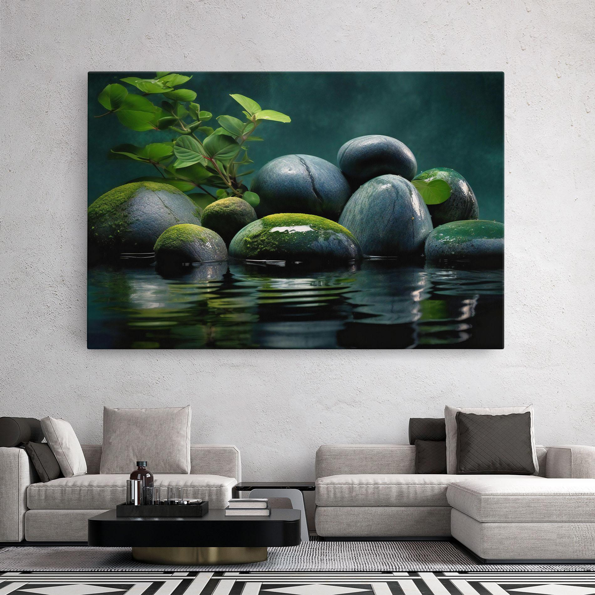 Vászonkép Green Stone Nature mockup 2