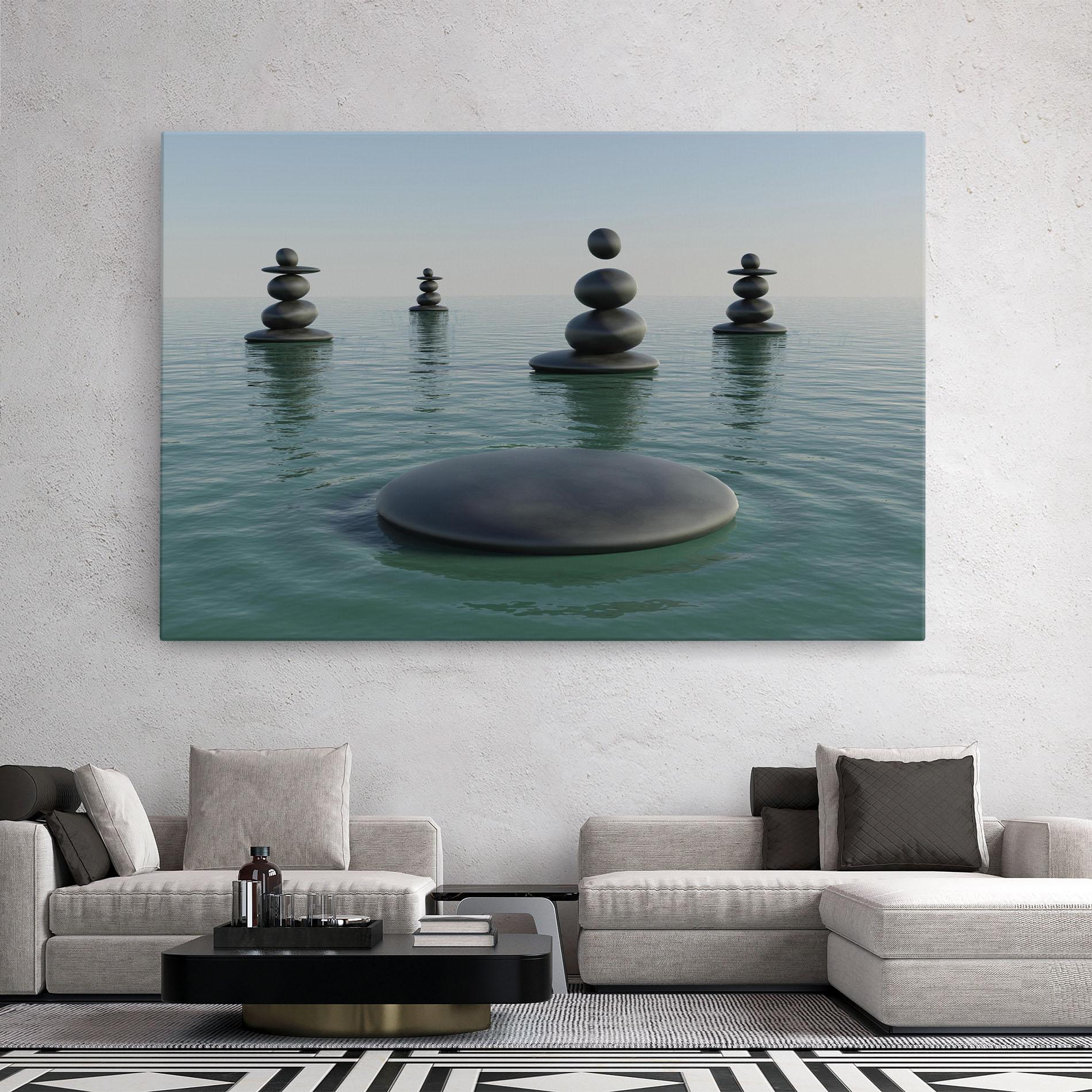Vászonkép Zen Rock Pool mockup 2