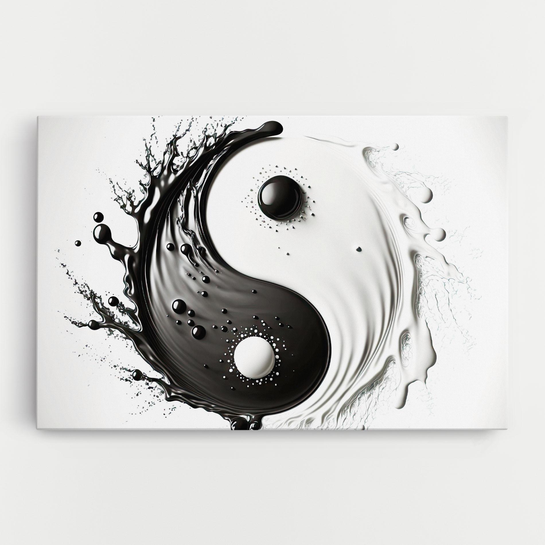 Vászonkép Black Liquid Yinyang mockup 0