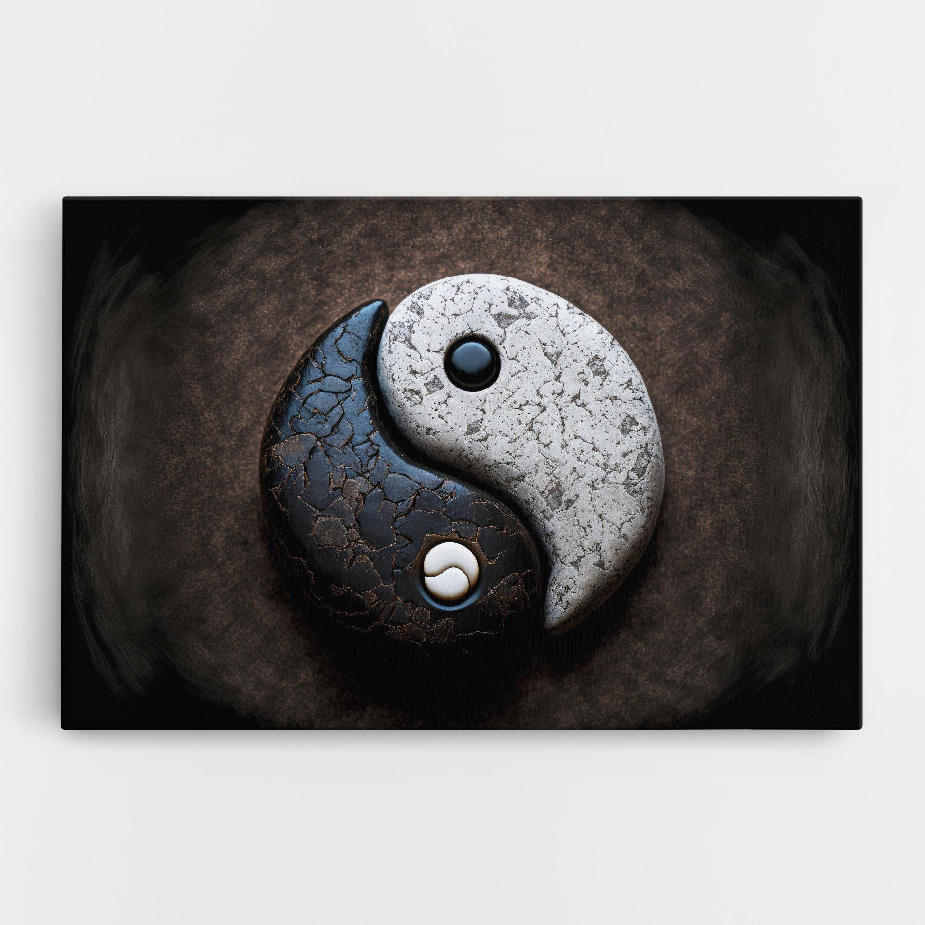 Vászonkép Black Stone Yinyang mockup 0