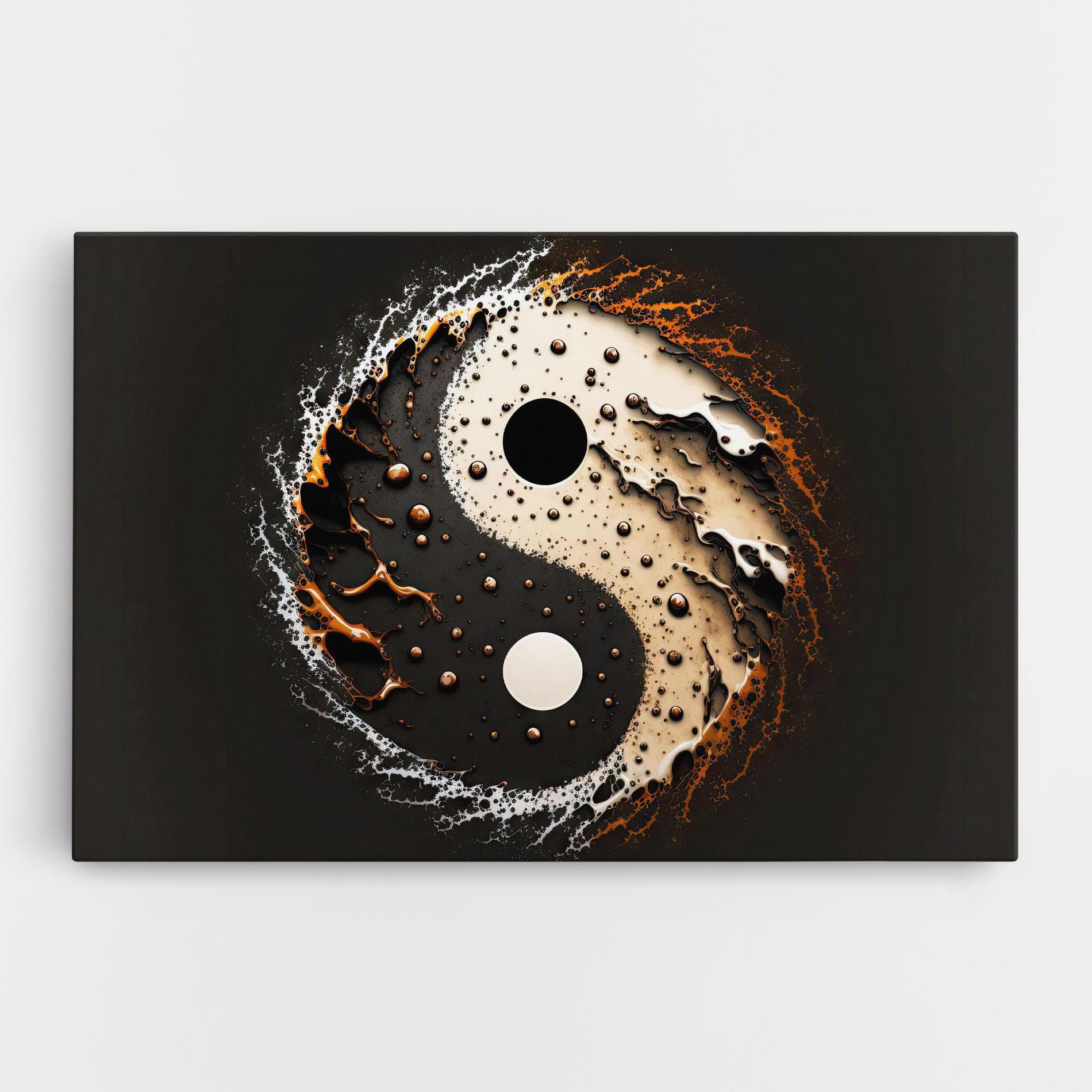 Vászonkép Brown Liquid Yinyang mockup 0